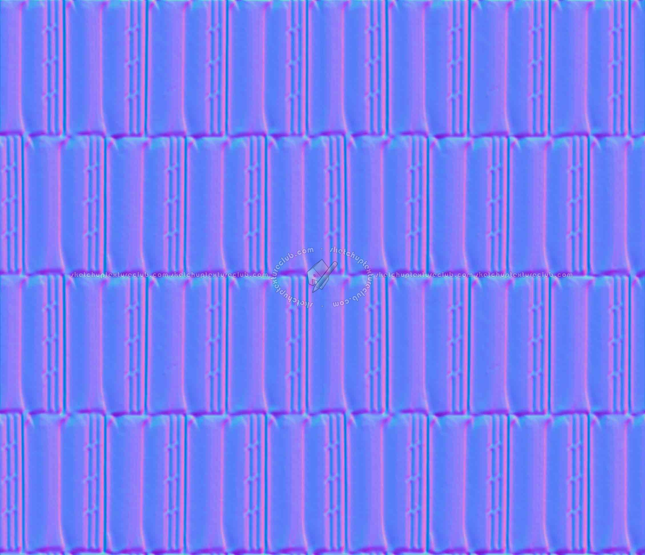 Textures   -   ARCHITECTURE   -   ROOFINGS   -   Clay roofs  - Clay roofing Marseille texture seamless 03340 - Normal