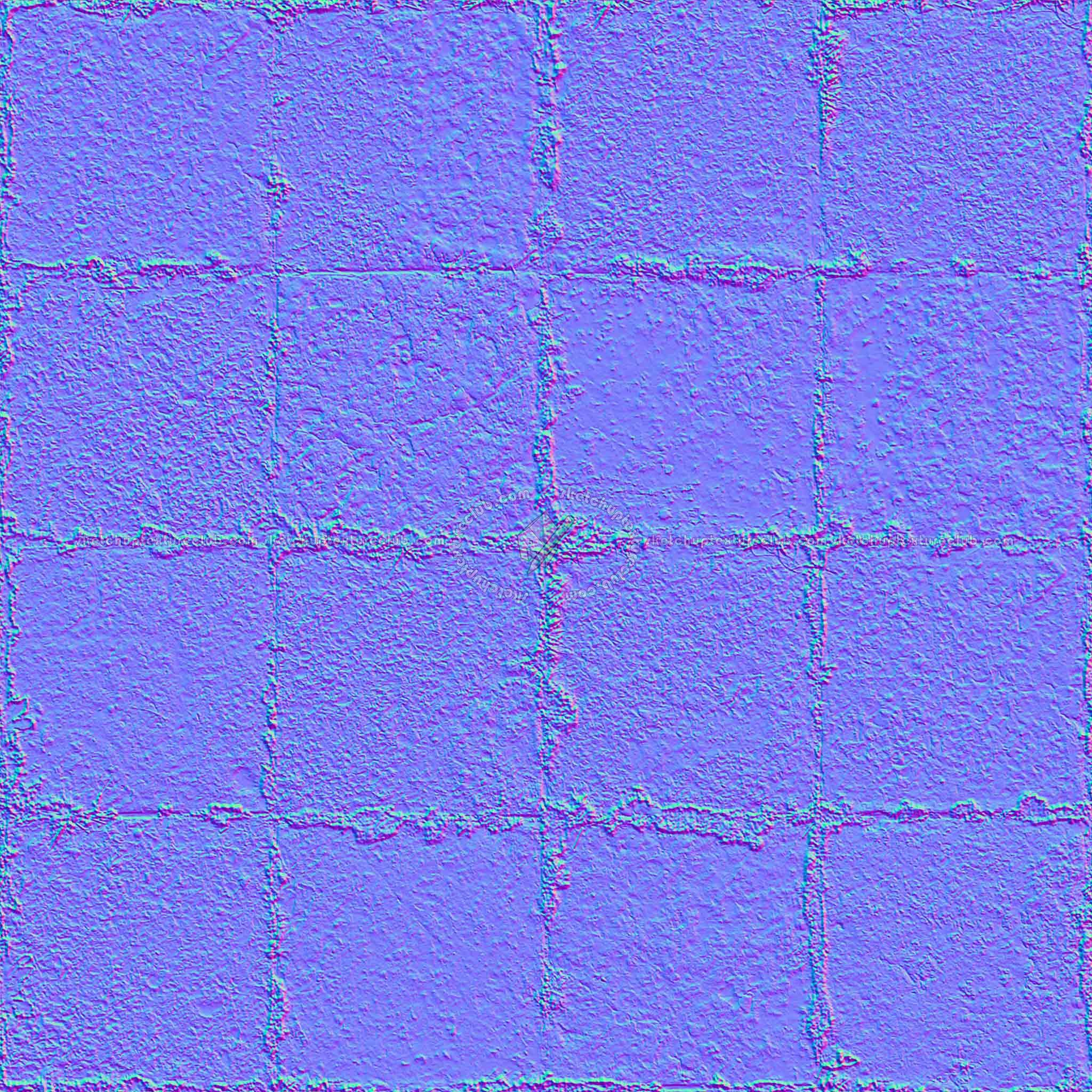 Textures   -   ARCHITECTURE   -   PAVING OUTDOOR   -   Concrete   -   Blocks damaged  - Concrete paving outdoor damaged texture seamless 05480 - Normal