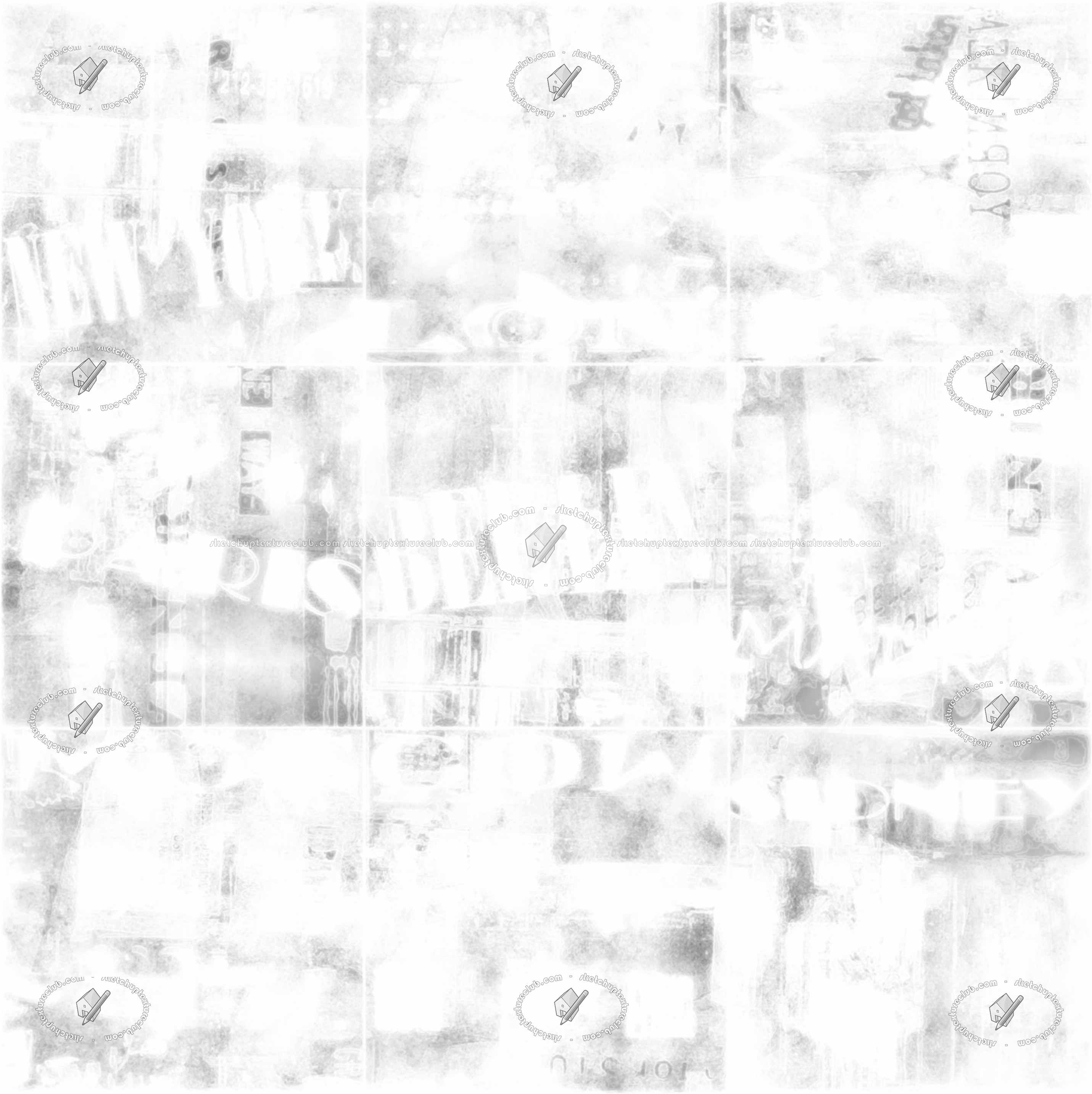 Textures - ARCHITECTURE - TILES INTERIOR - Design Industry - Graffiti urban style square tile texture seamless 14040 - Ambient occlusion