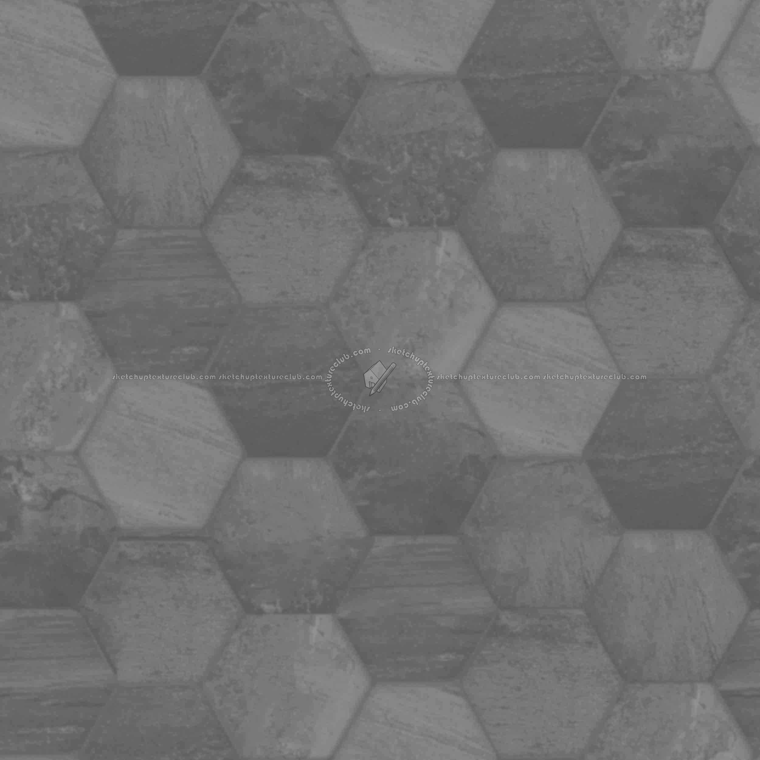 Textures   -   ARCHITECTURE   -   TILES INTERIOR   -   Hexagonal mixed  - Hexagonal stone tile texture seamless 16865 - Displacement