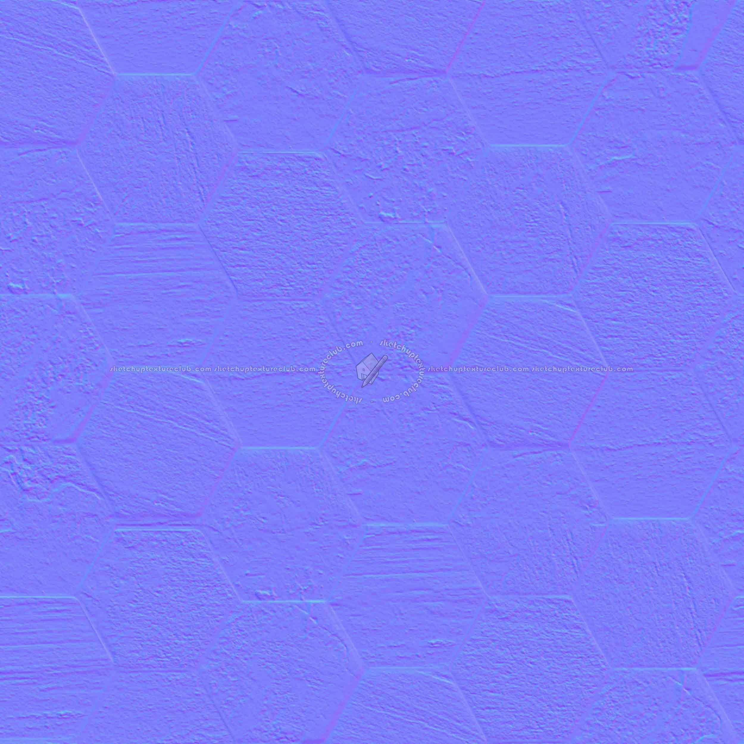 Textures   -   ARCHITECTURE   -   TILES INTERIOR   -   Hexagonal mixed  - Hexagonal stone tile texture seamless 16865 - Normal