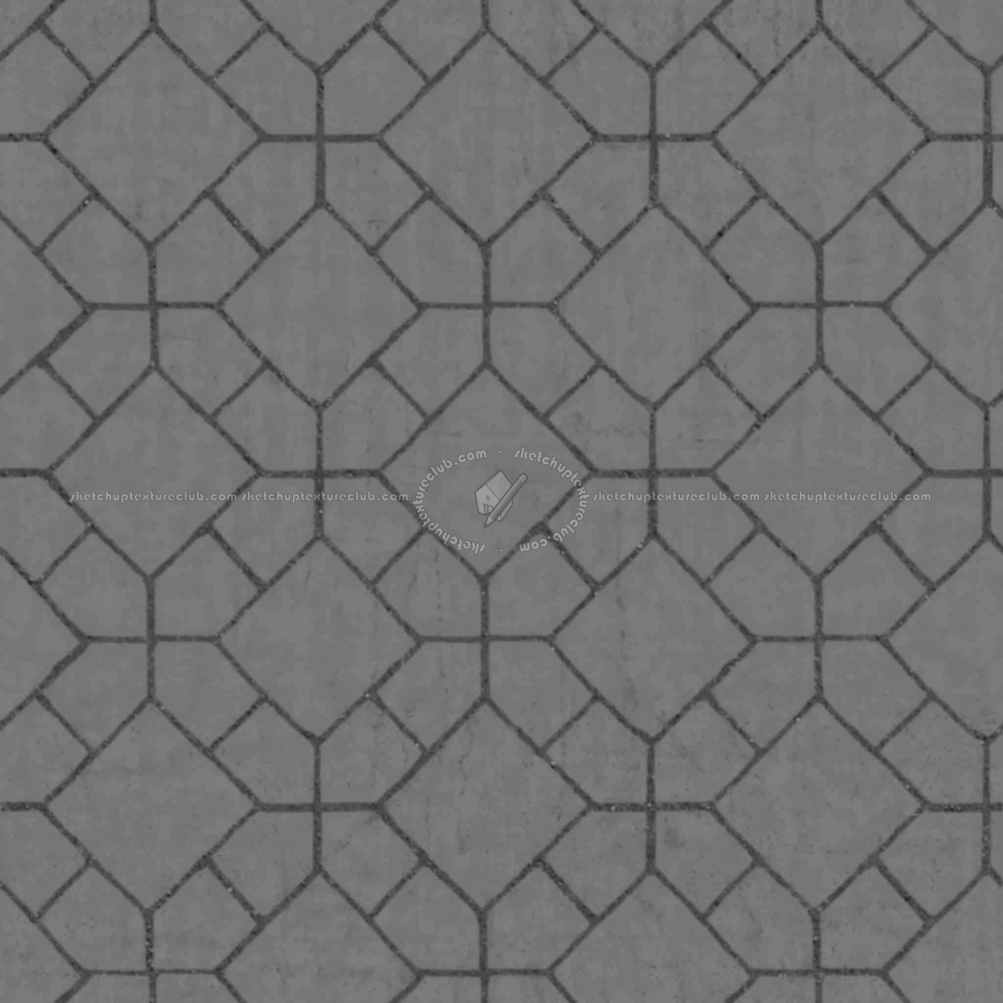 Textures   -   ARCHITECTURE   -   PAVING OUTDOOR   -   Concrete   -   Blocks mixed  - Paving concrete mixed size texture seamless 05571 - Displacement