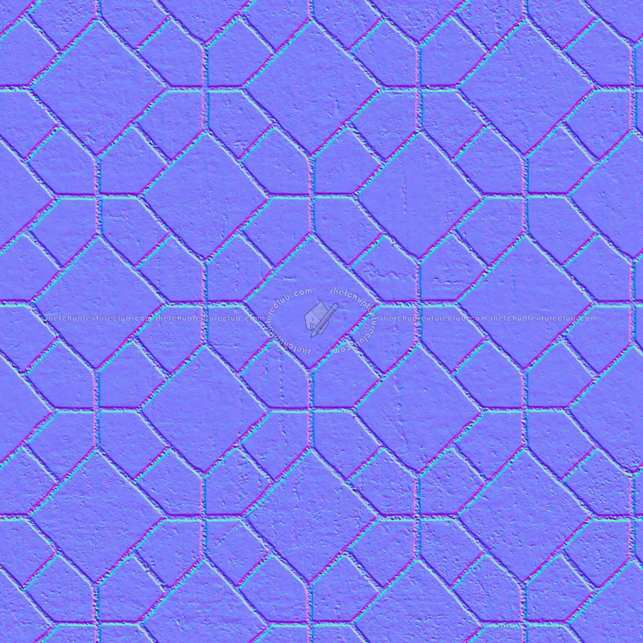 Textures   -   ARCHITECTURE   -   PAVING OUTDOOR   -   Concrete   -   Blocks mixed  - Paving concrete mixed size texture seamless 05571 - Normal