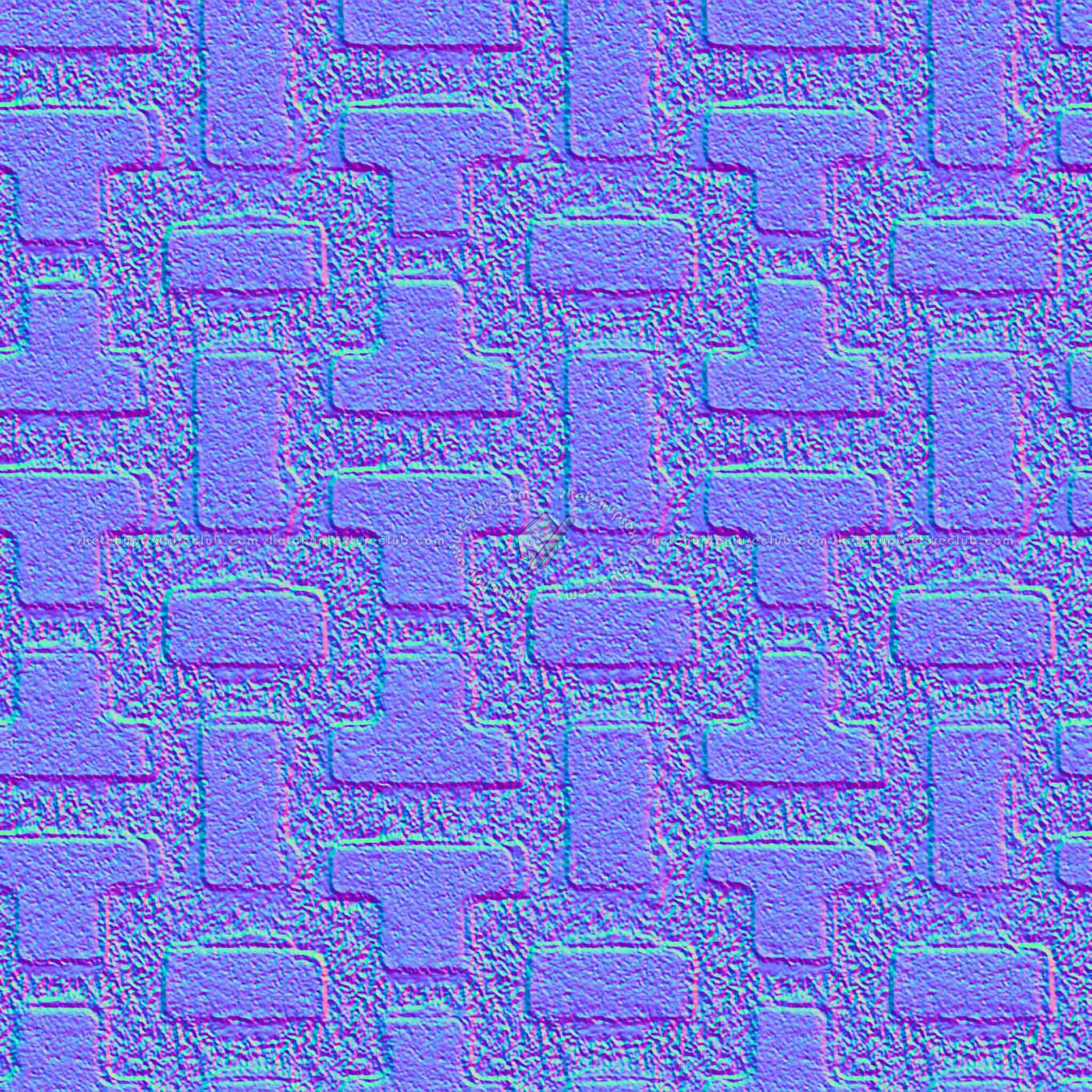 Textures   -   ARCHITECTURE   -   PAVING OUTDOOR   -   Parks Paving  - Concrete bricks paving PBR texture seamless 21977 - Normal