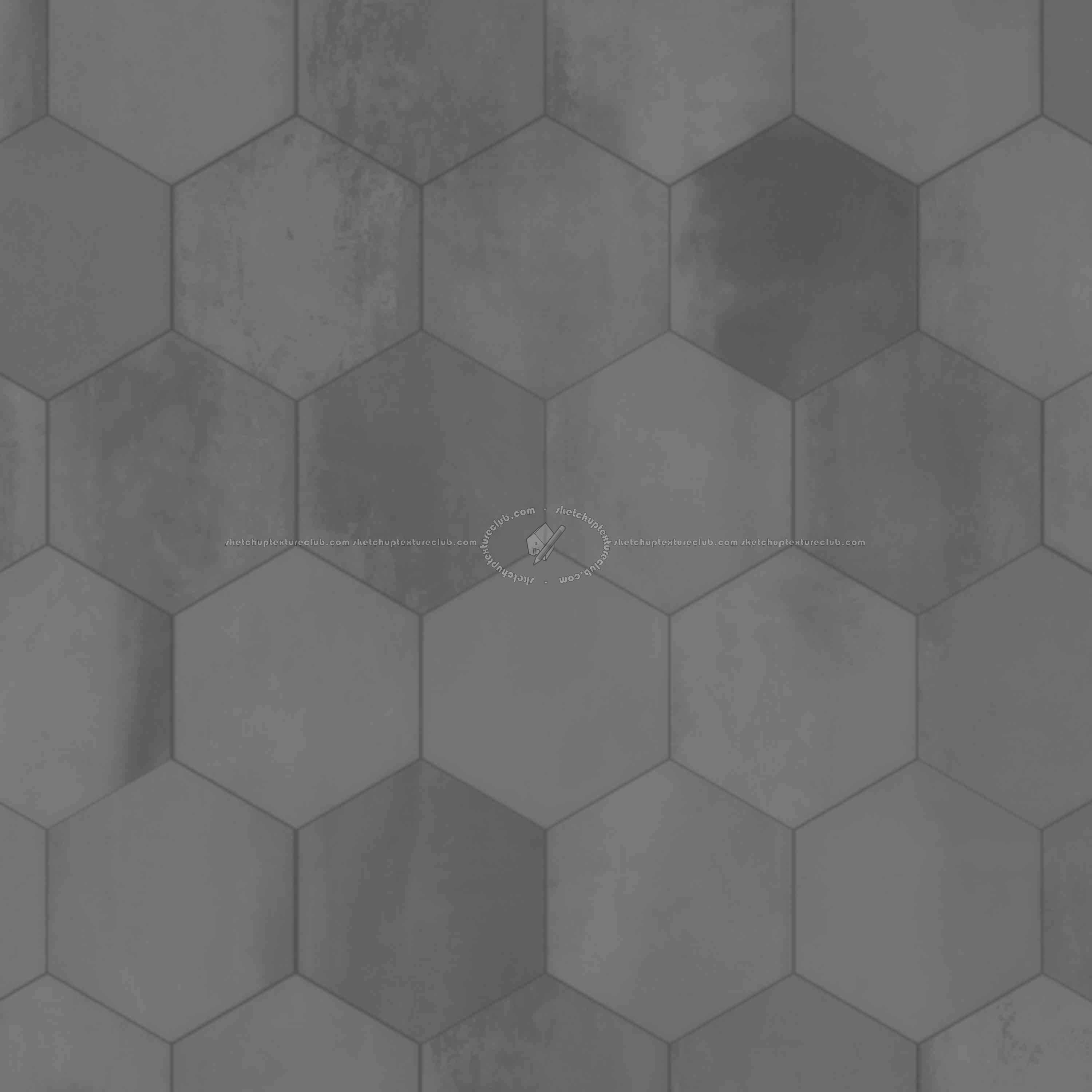 Textures - ARCHITECTURE - TILES INTERIOR - Design Industry - Hexagonal tiles metal effect pbr texture seamless 22335 - Displacement
