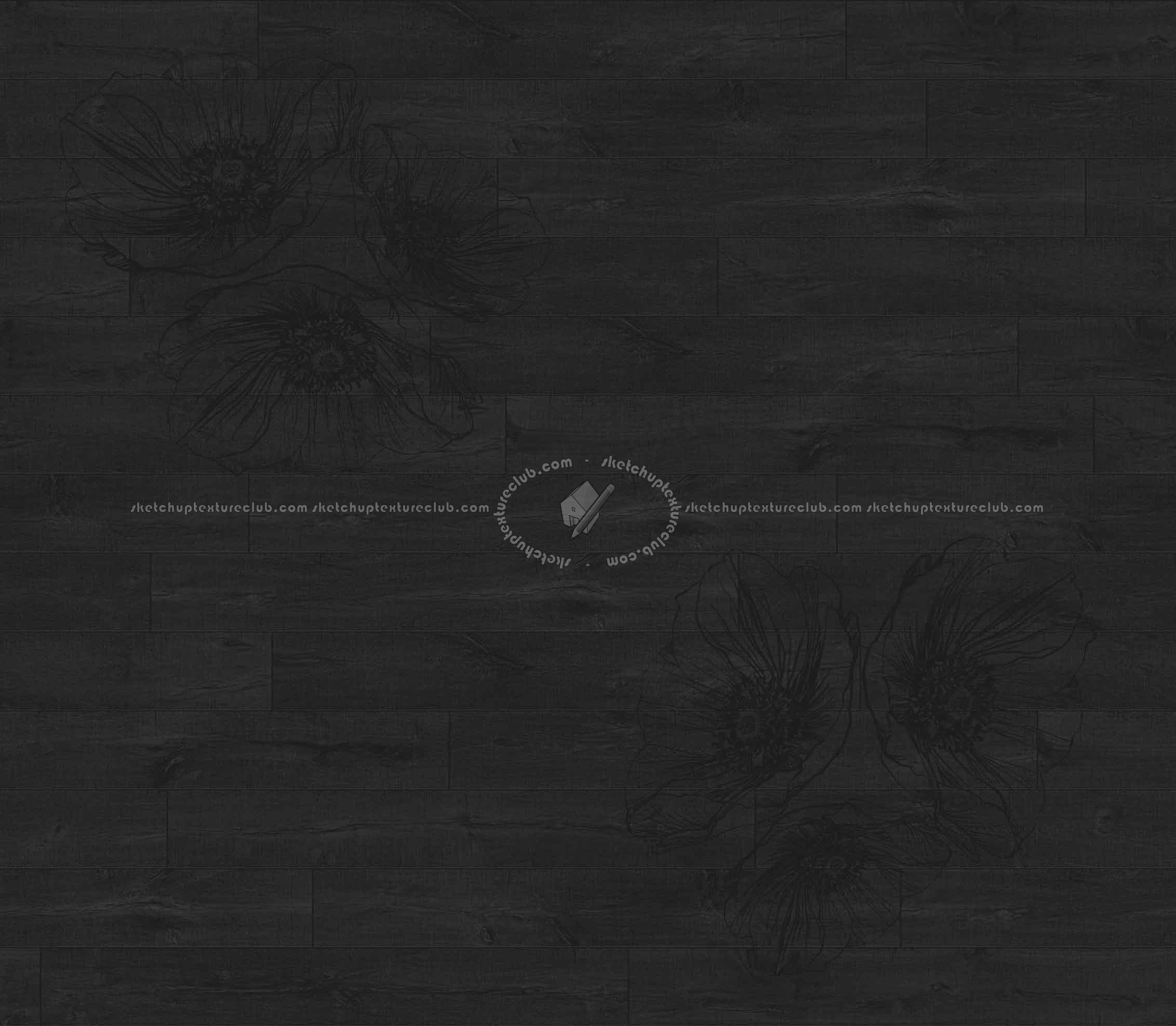 Textures   -   ARCHITECTURE   -   WOOD FLOORS   -   Decorated  - Poppies decorated parquet texture seamless 20577 - Specular