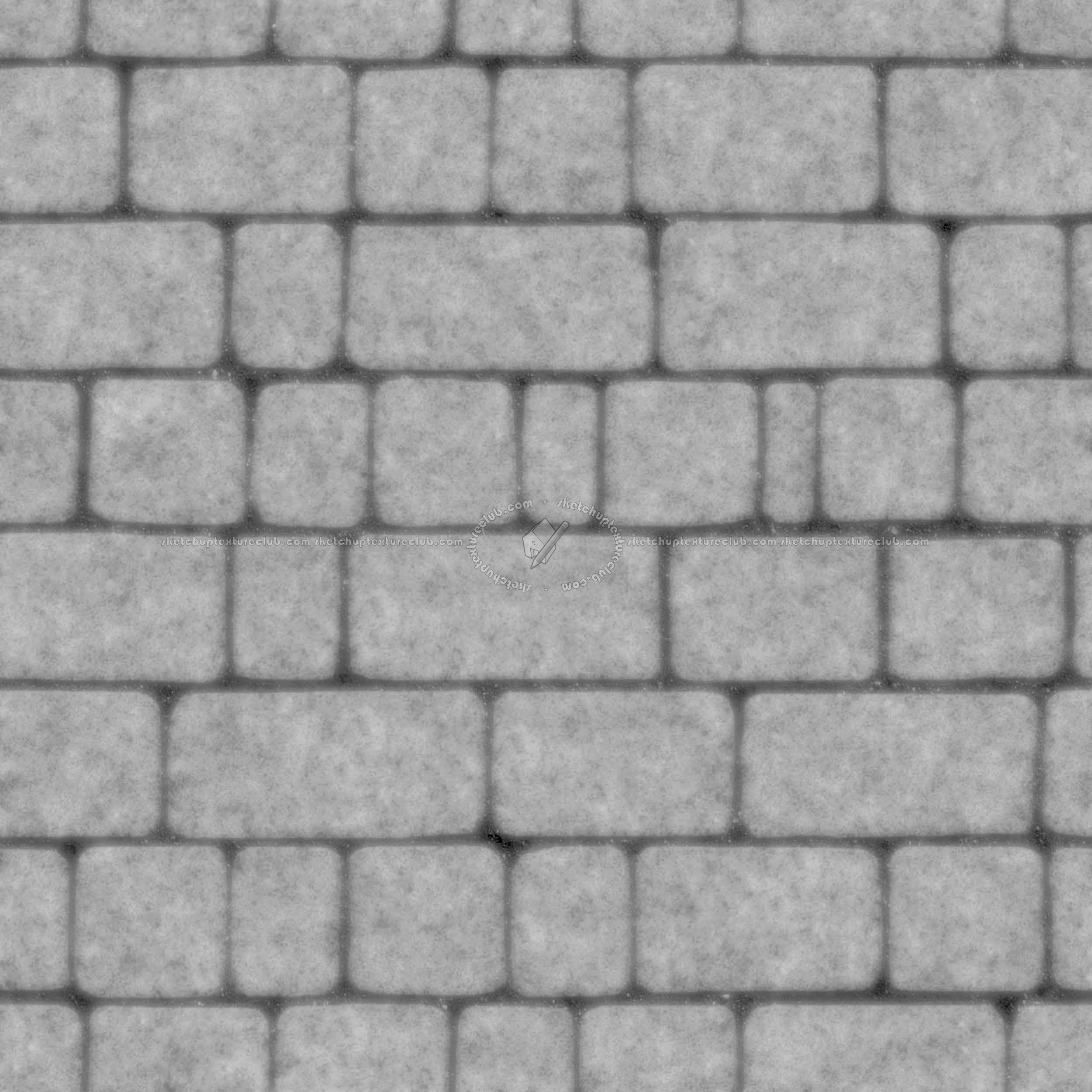 Textures - ARCHITECTURE - ROADS - Paving streets - Cobblestone - Street paving cobblestone texture seamless 07432 - Displacement