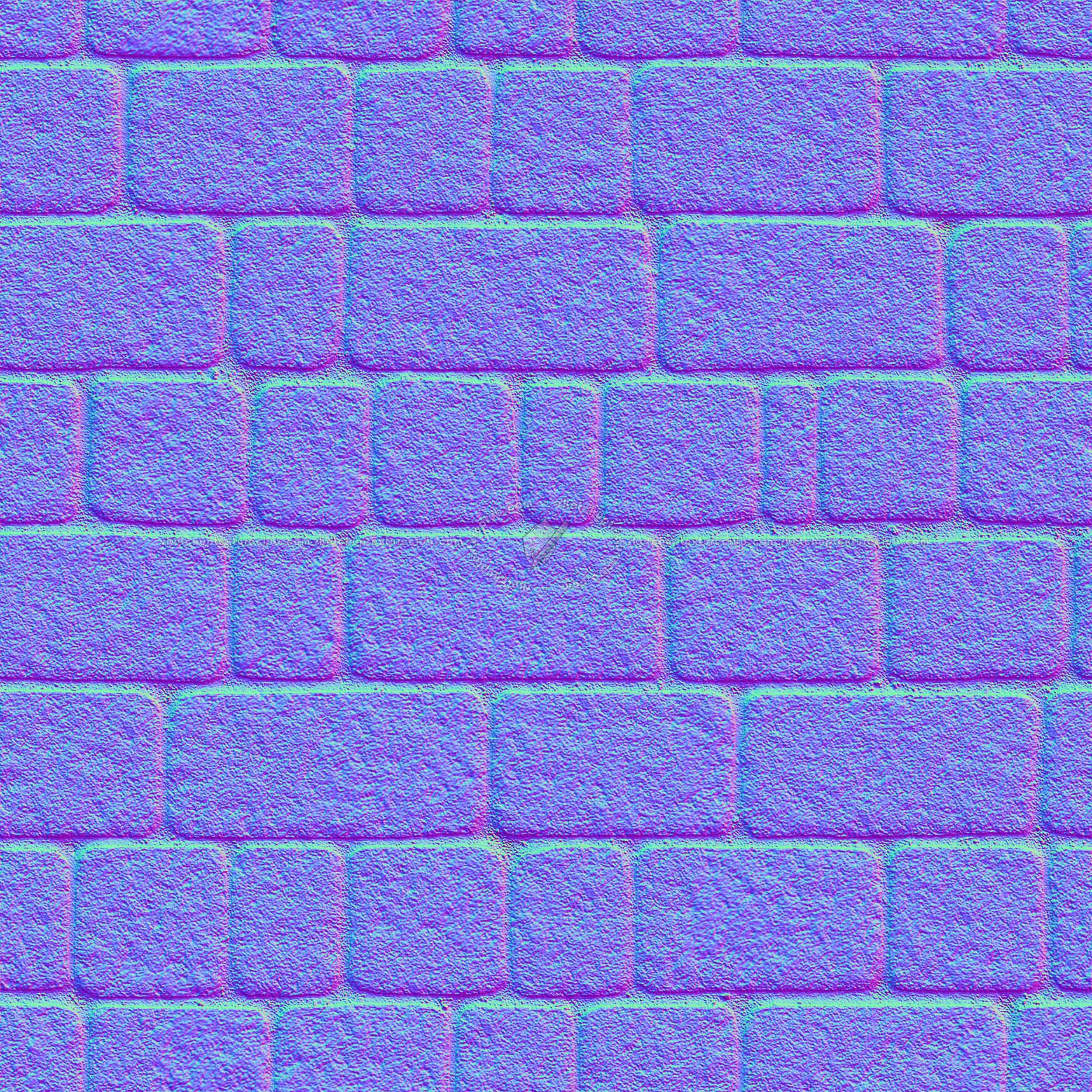 Textures - ARCHITECTURE - ROADS - Paving streets - Cobblestone - Street paving cobblestone texture seamless 07432 - Normal
