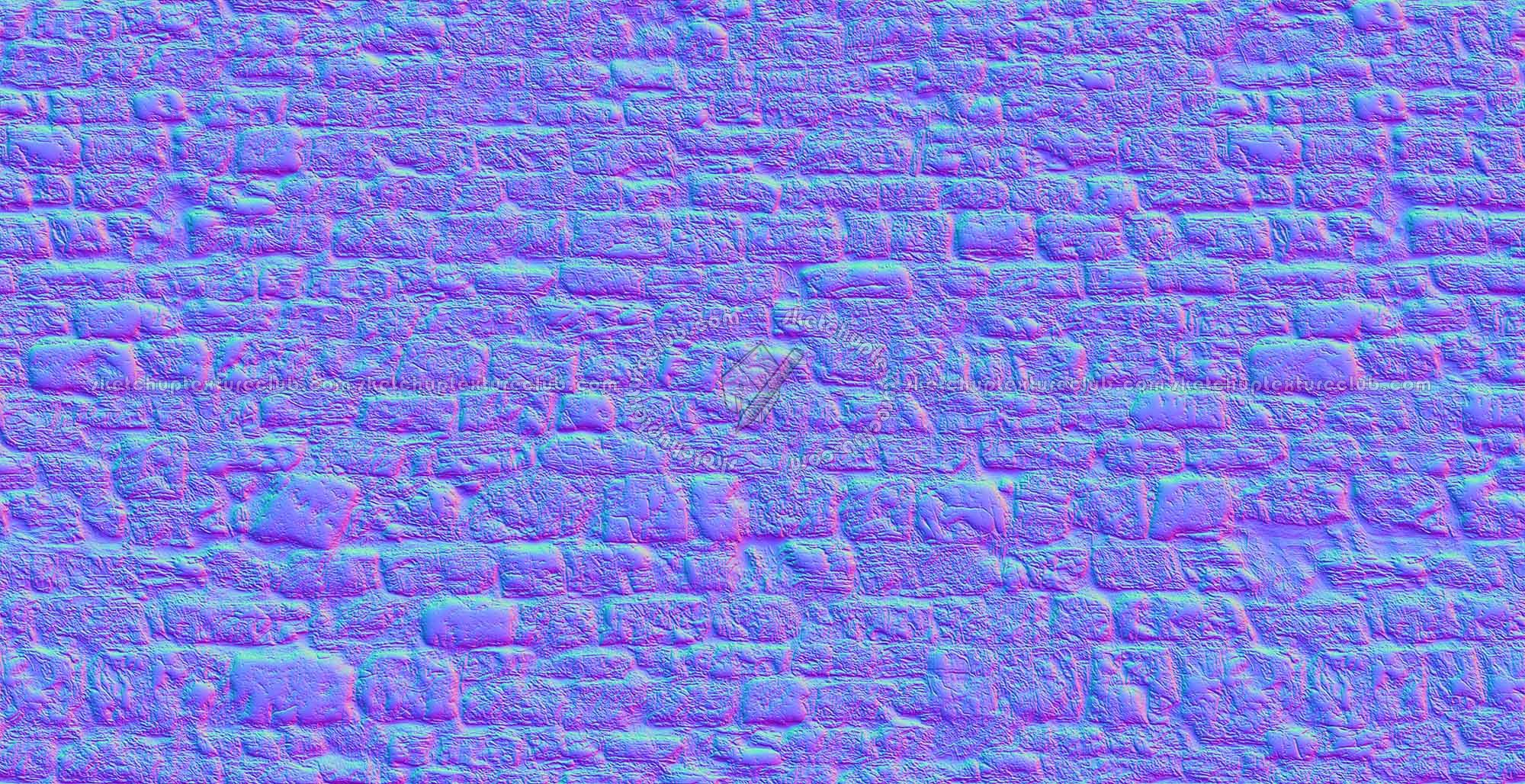 Textures   -   ARCHITECTURE   -   STONES WALLS   -   Stone blocks  - 12th century italian wall stone blocks texture seamless 17334 - Normal