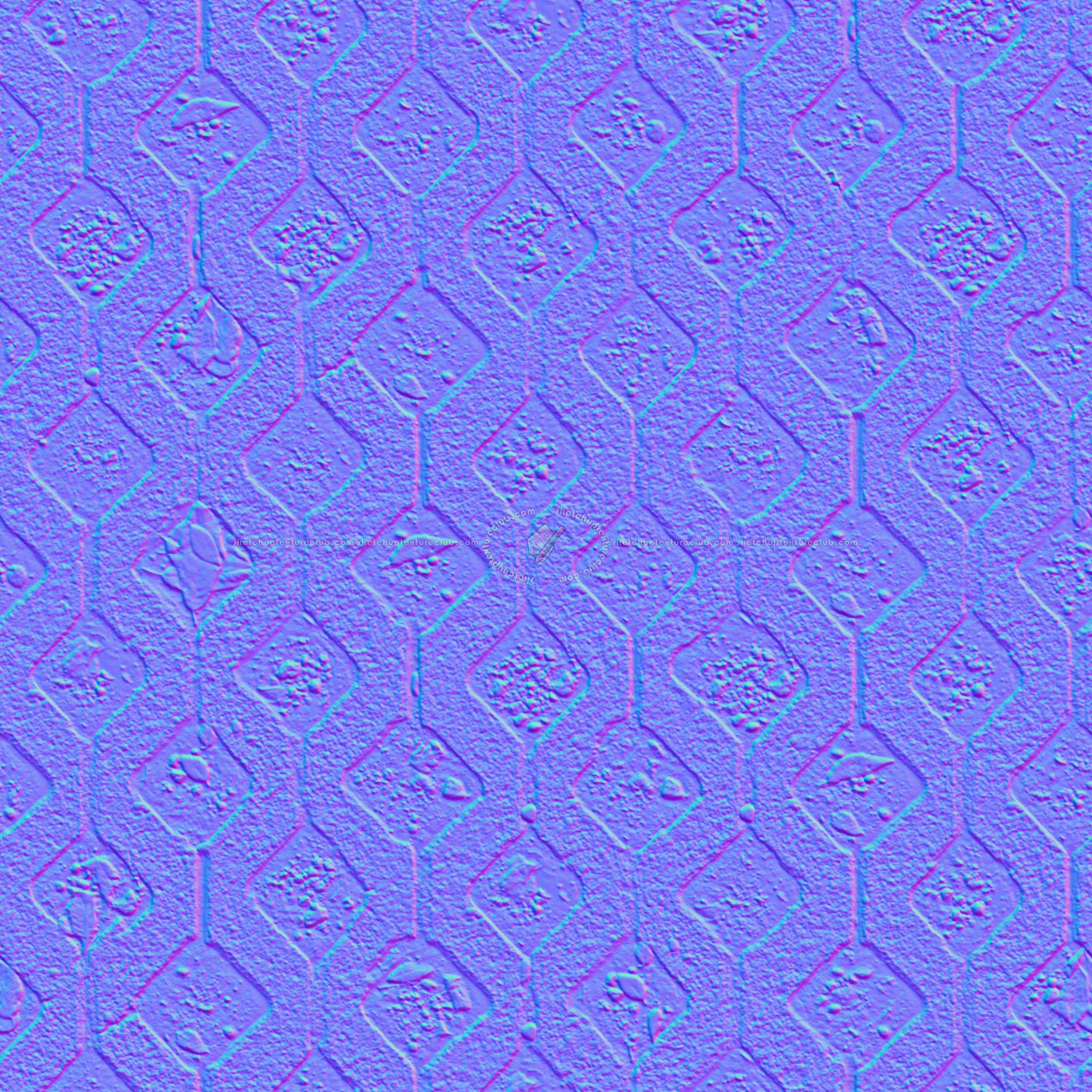 Textures   -   ARCHITECTURE   -   PAVING OUTDOOR   -   Parks Paving  - Concrete bricks paving PBR texture seamless 22194 - Normal