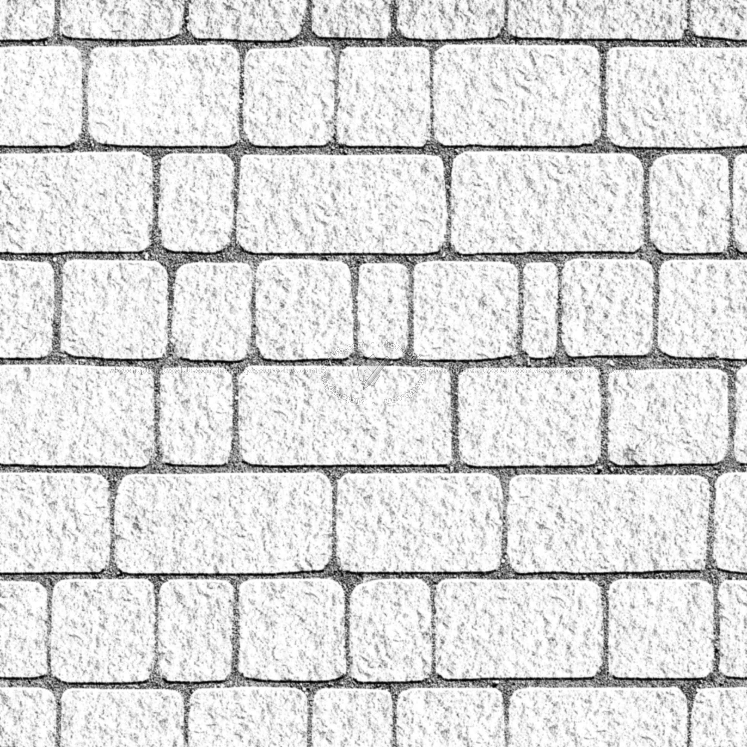 Textures - ARCHITECTURE - ROADS - Paving streets - Cobblestone - Street porfido paving cobblestone texture seamless 07434 - Bump