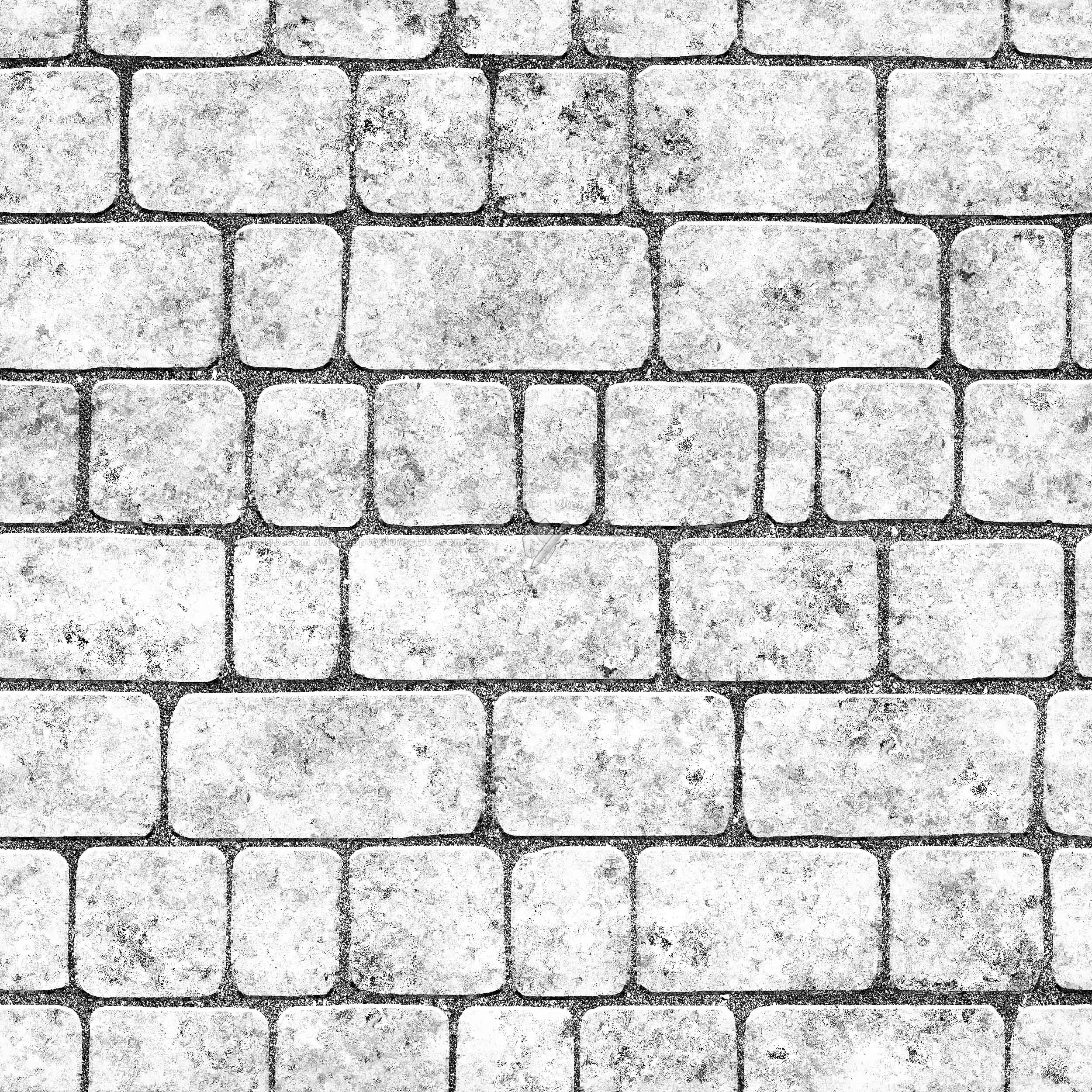 Textures   -   ARCHITECTURE   -   ROADS   -   Paving streets   -   Cobblestone  - Street paving cobblestone texture seamless 07435 - Bump