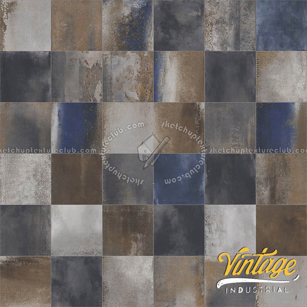 Textures - ARCHITECTURE - TILES INTERIOR - Design Industry - Tiles metal effect pbr texture seamless 22339 (seamless)