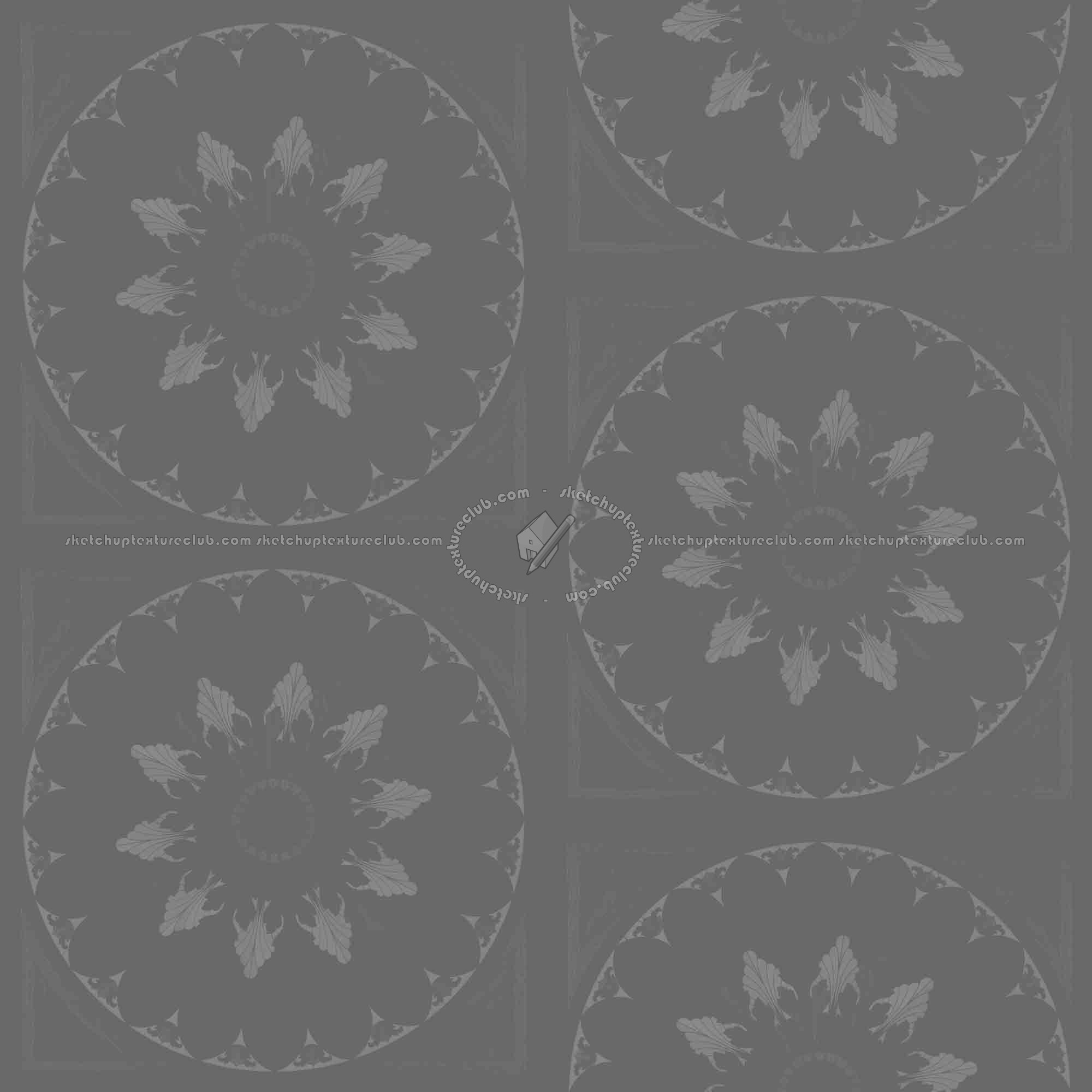 Textures   -   ARCHITECTURE   -   WOOD FLOORS   -   Decorated  - decorated floral parquet texture seamless 21425 - Specular