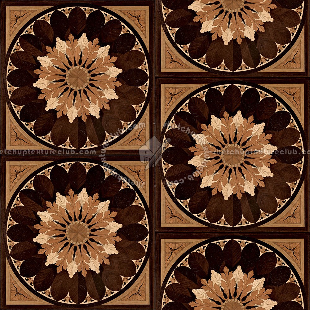 Textures   -   ARCHITECTURE   -   WOOD FLOORS   -   Decorated  - decorated floral parquet texture seamless 21425