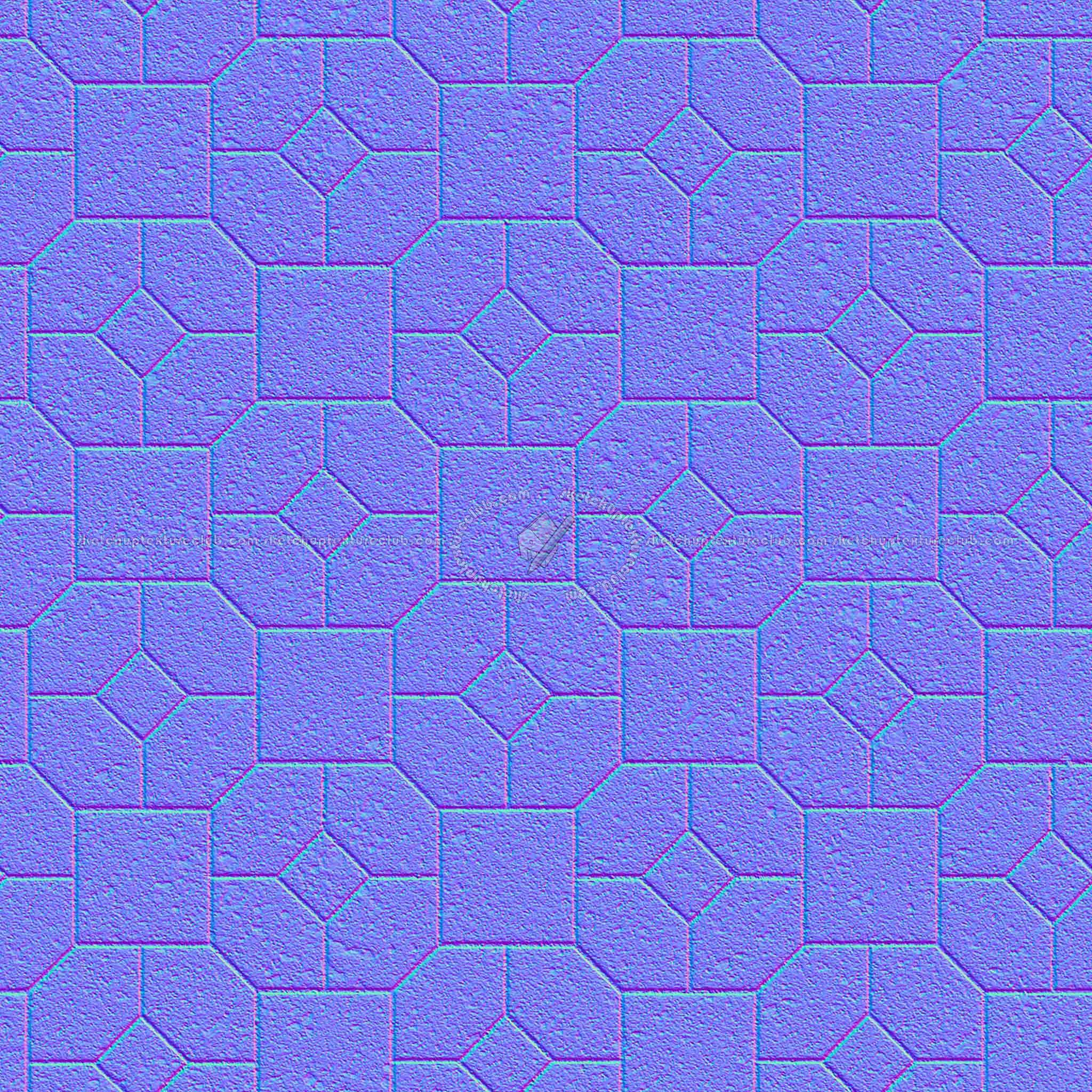 Textures   -   ARCHITECTURE   -   PAVING OUTDOOR   -   Pavers stone   -   Blocks mixed  - Pavers stone mixed size texture seamless 06191 - Normal