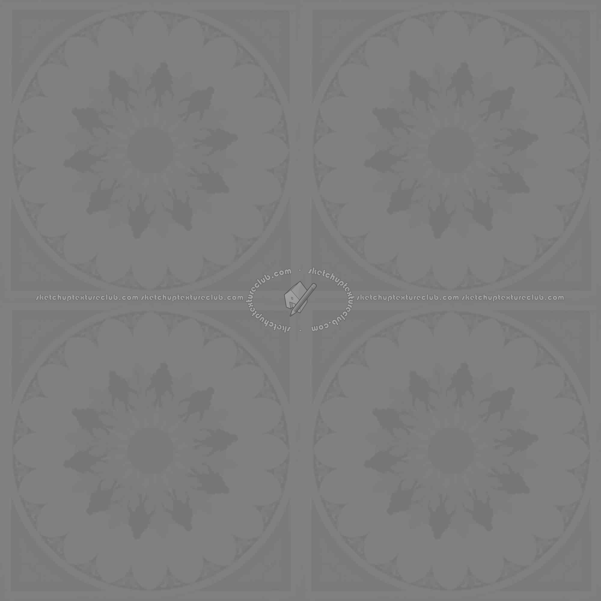 Textures   -   ARCHITECTURE   -   WOOD FLOORS   -   Decorated  - decorated floral parquet texture seamless 21426 - Displacement