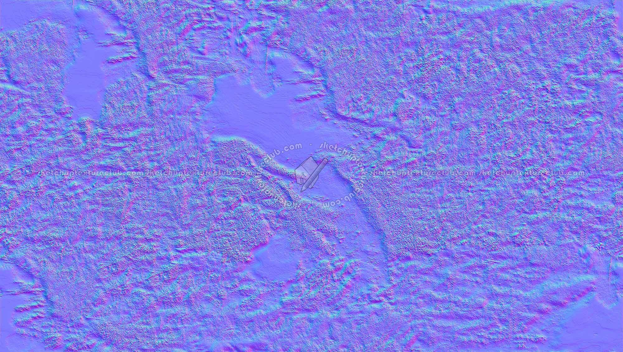 Textures   -   NATURE ELEMENTS   -   VEGETATION   -   Green grass  - Grass with puddles texture seamless 17475 - Normal