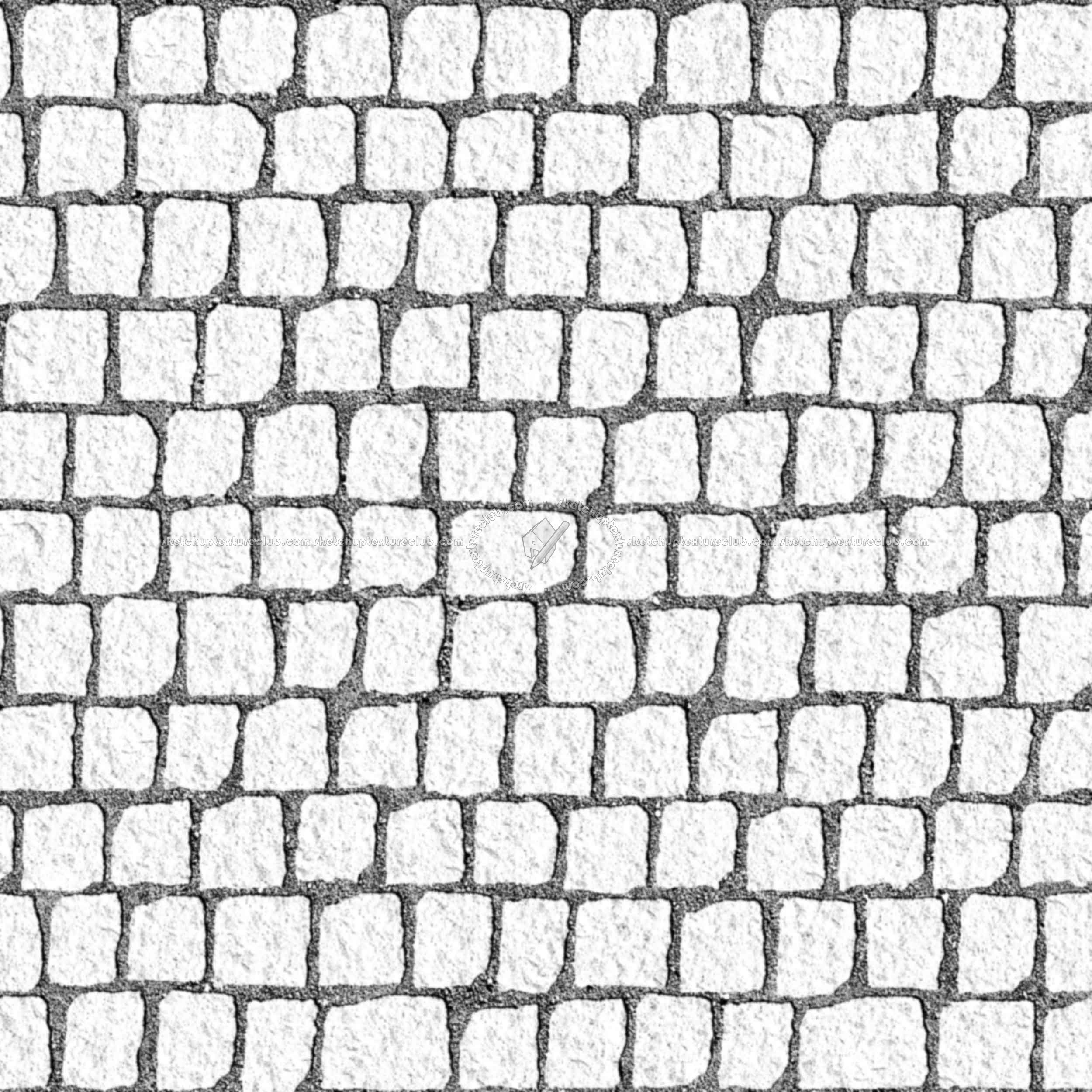 Textures   -   ARCHITECTURE   -   ROADS   -   Paving streets   -   Cobblestone  - Street porfido paving cobblestone texture seamless 07438 - Bump