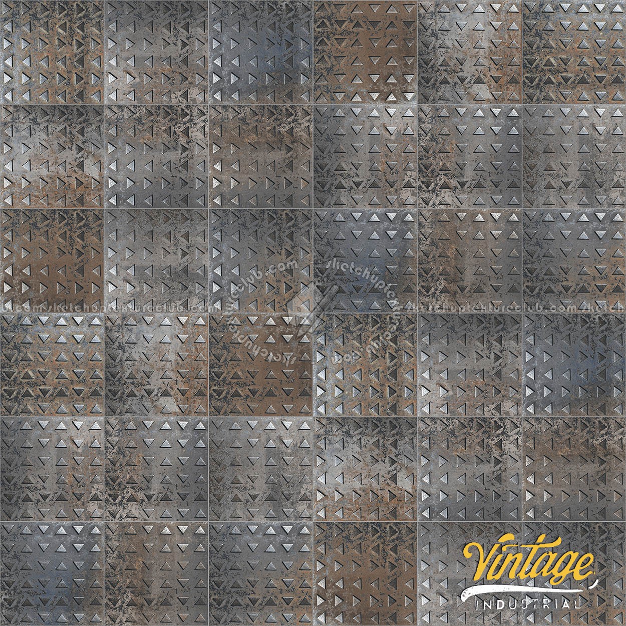 Textures   -   ARCHITECTURE   -   TILES INTERIOR   -   Design Industry  - Tiles metal effect pbr texture seamless 22342 (seamless)