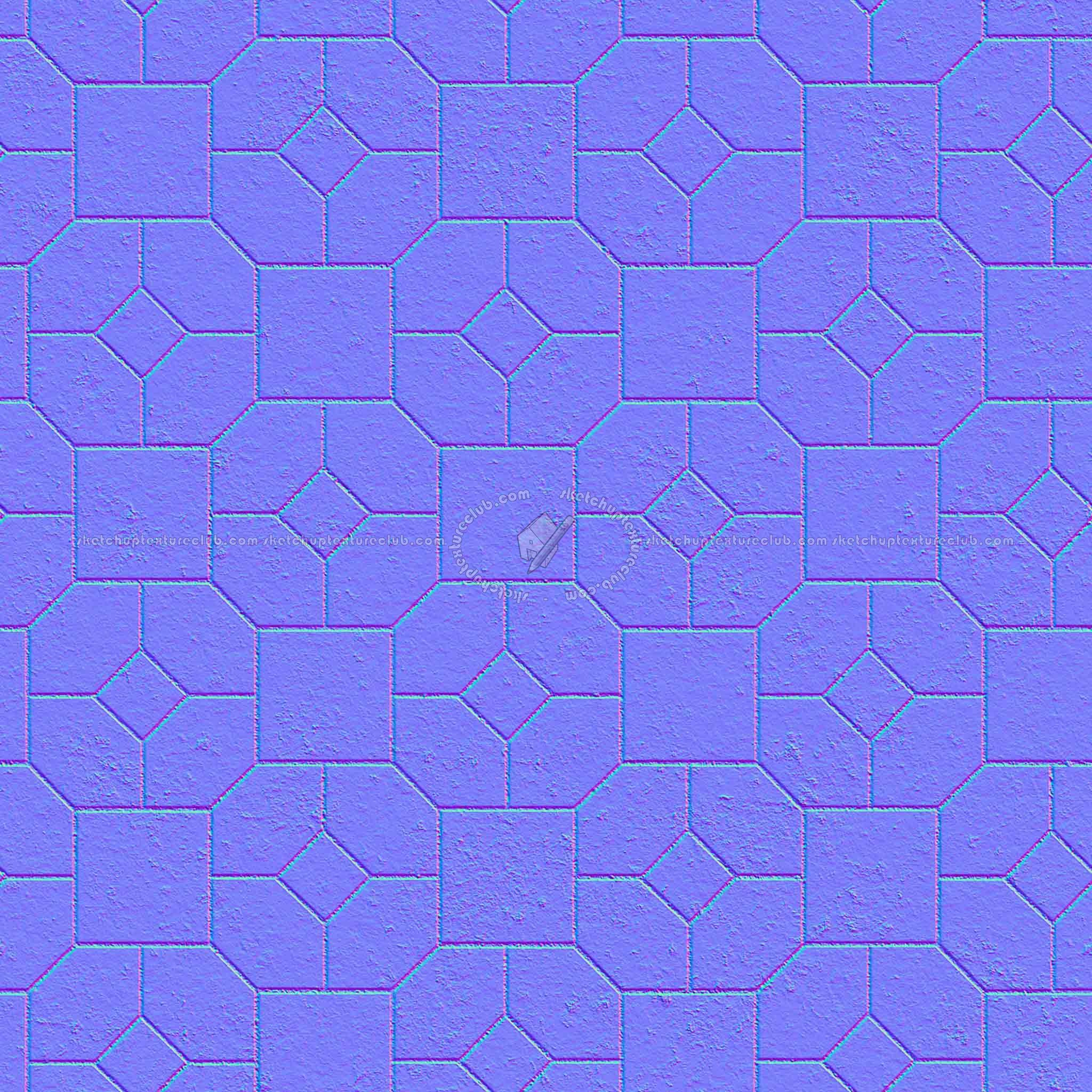 Textures   -   ARCHITECTURE   -   PAVING OUTDOOR   -   Pavers stone   -   Blocks mixed  - Pavers stone mixed size texture seamless 06193 - Normal