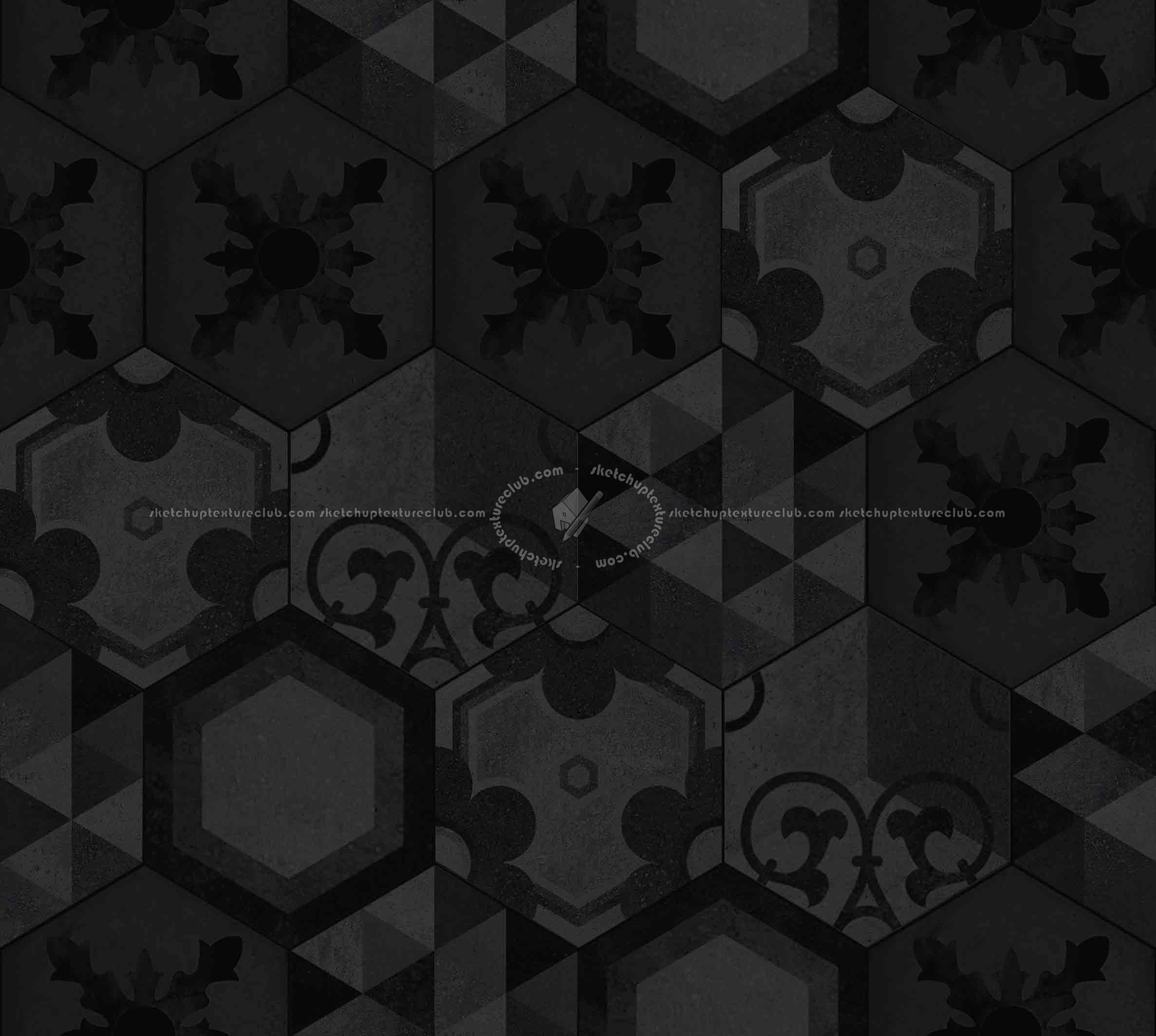 Textures   -   ARCHITECTURE   -   TILES INTERIOR   -   Hexagonal mixed  - Hexagonal tile texture seamless 16875 - Specular