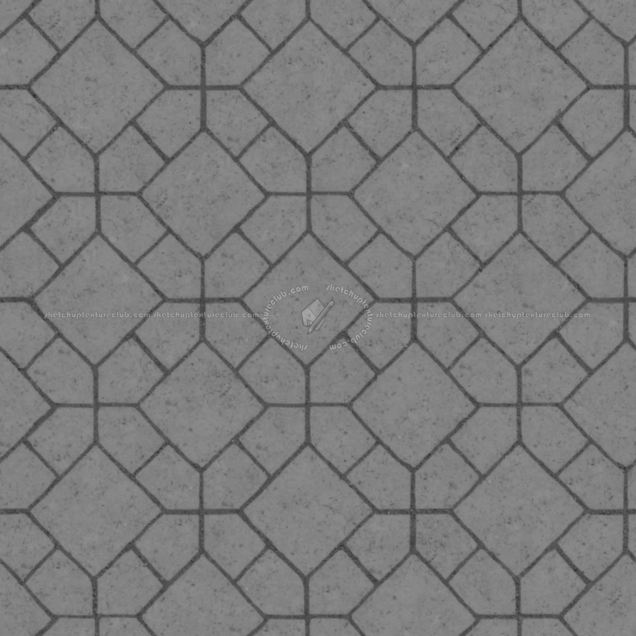 Textures   -   ARCHITECTURE   -   PAVING OUTDOOR   -   Concrete   -   Blocks mixed  - Paving concrete mixed size texture seamless 05572 - Displacement