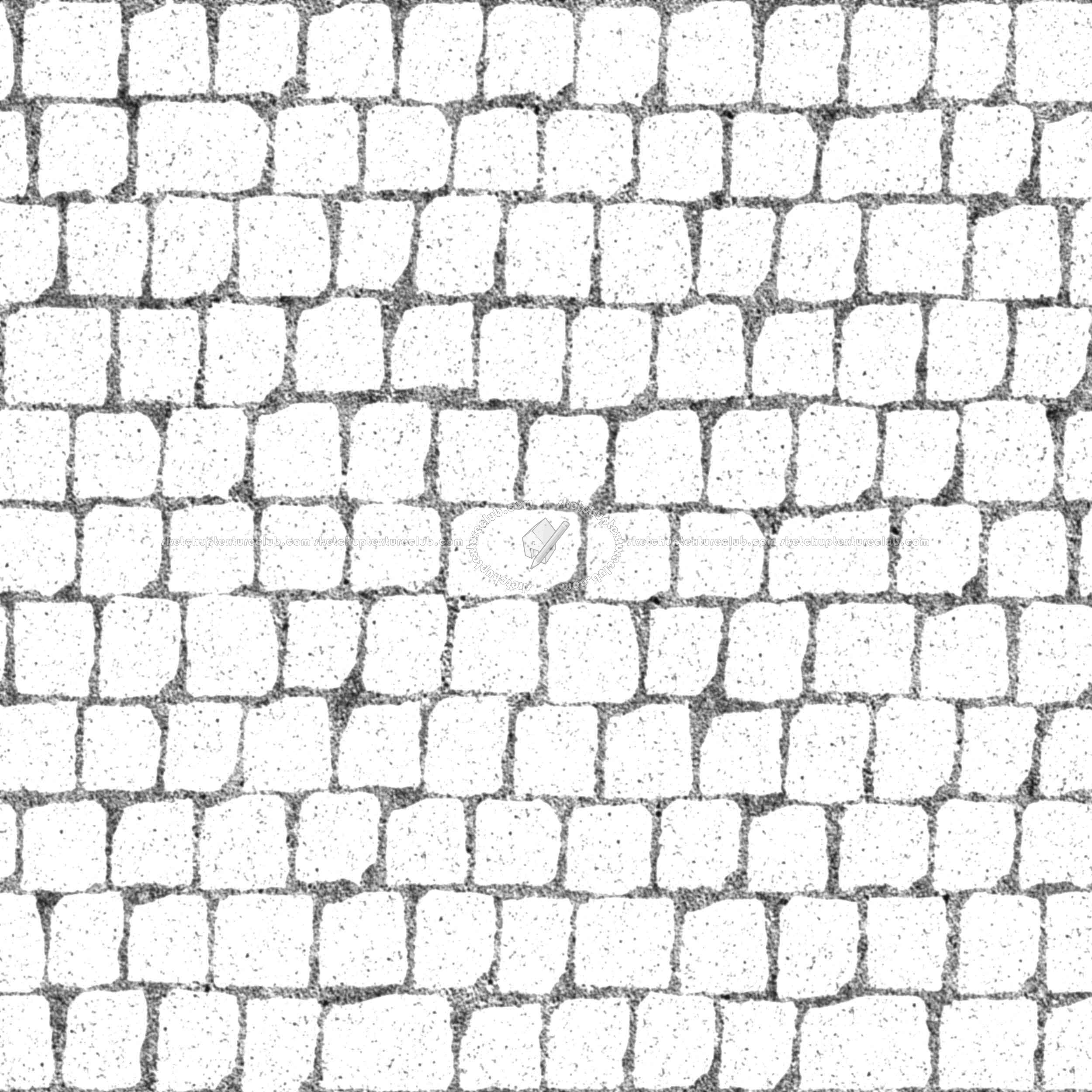 Textures   -   ARCHITECTURE   -   ROADS   -   Paving streets   -   Cobblestone  - Street porfido paving cobblestone texture seamless 07442 - Bump