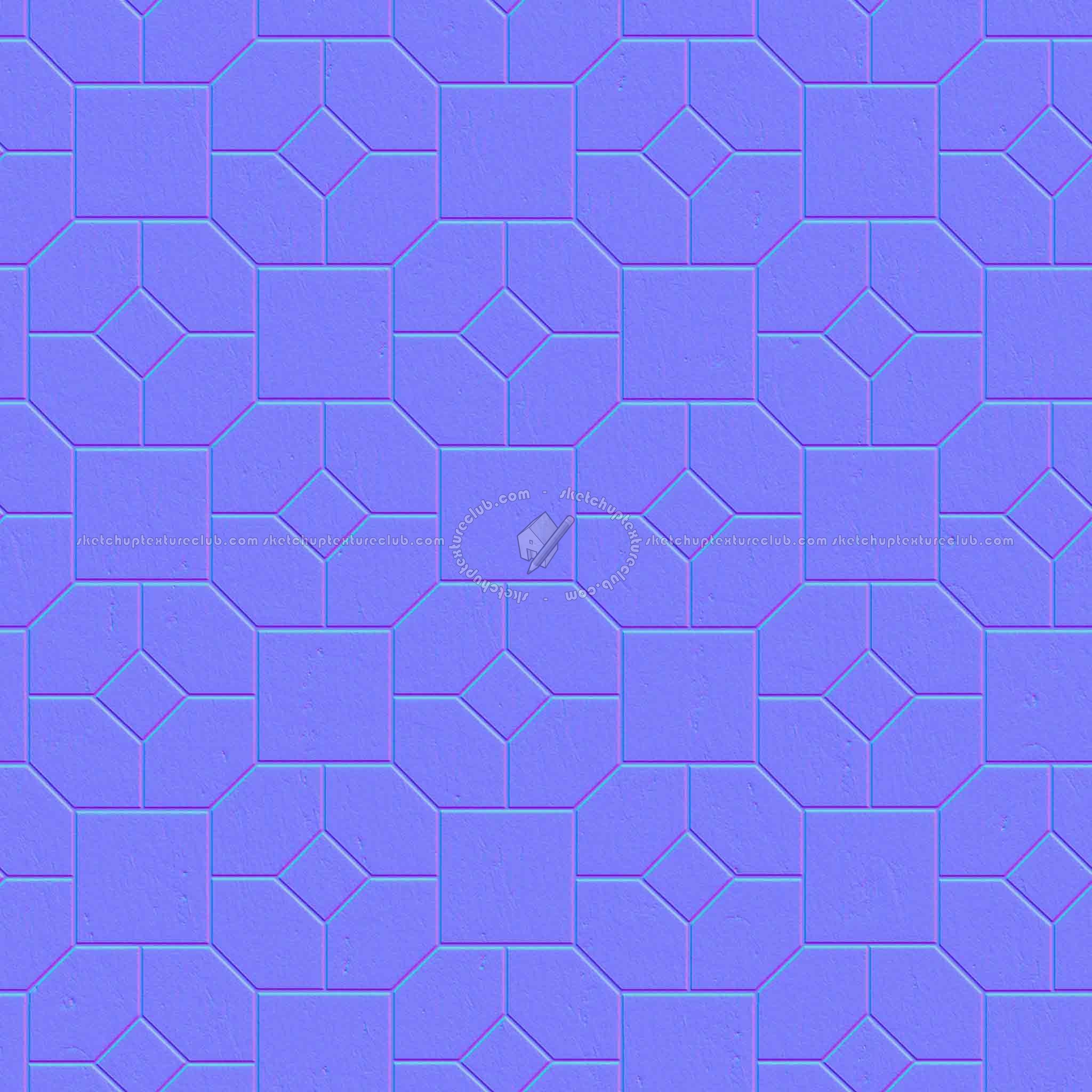 Textures   -   ARCHITECTURE   -   PAVING OUTDOOR   -   Pavers stone   -   Blocks mixed  - Pavers stone mixed size texture seamless 06197 - Normal