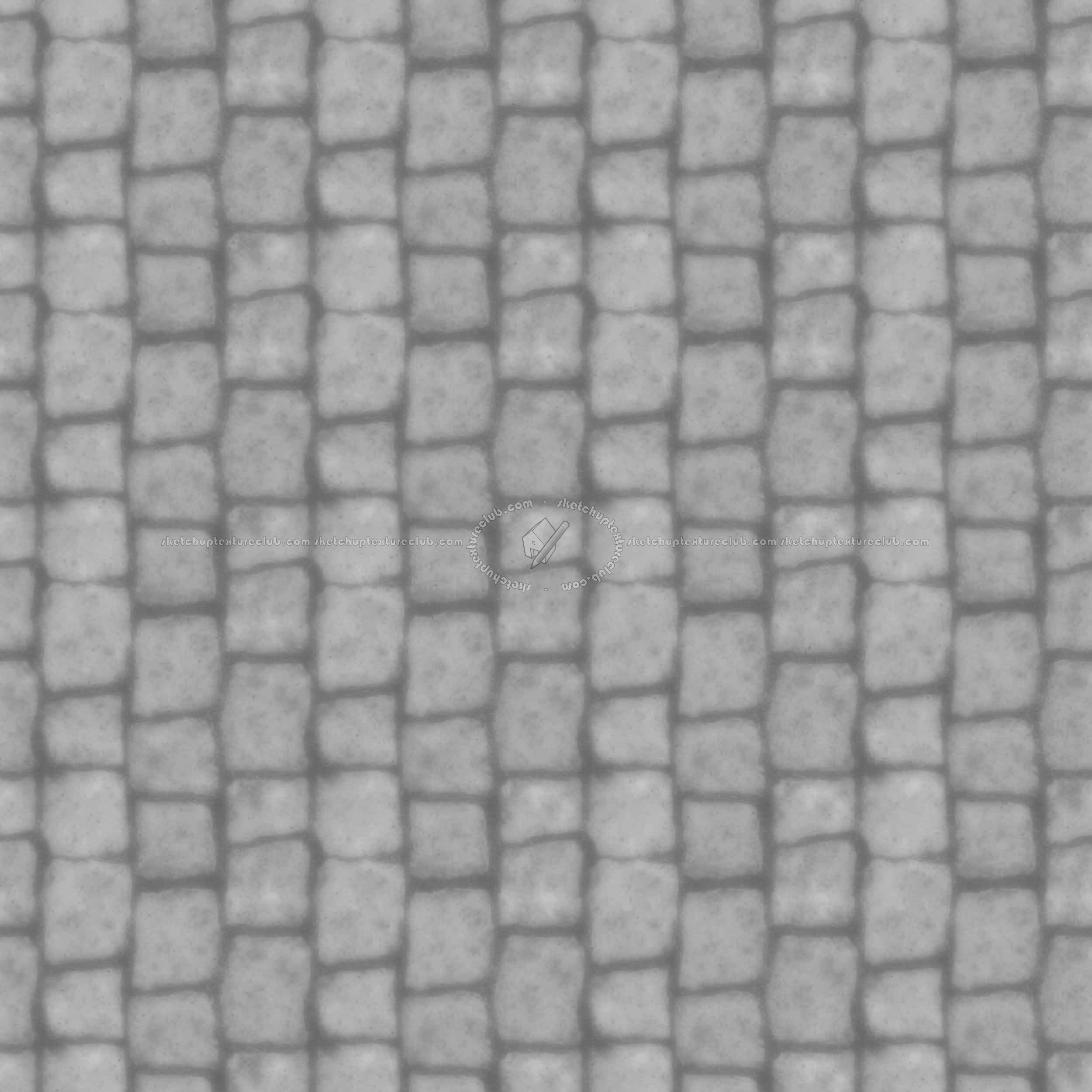 Textures   -   ARCHITECTURE   -   ROADS   -   Paving streets   -   Cobblestone  - Street cotto paving cobblestone texture seamless 17012 - Displacement