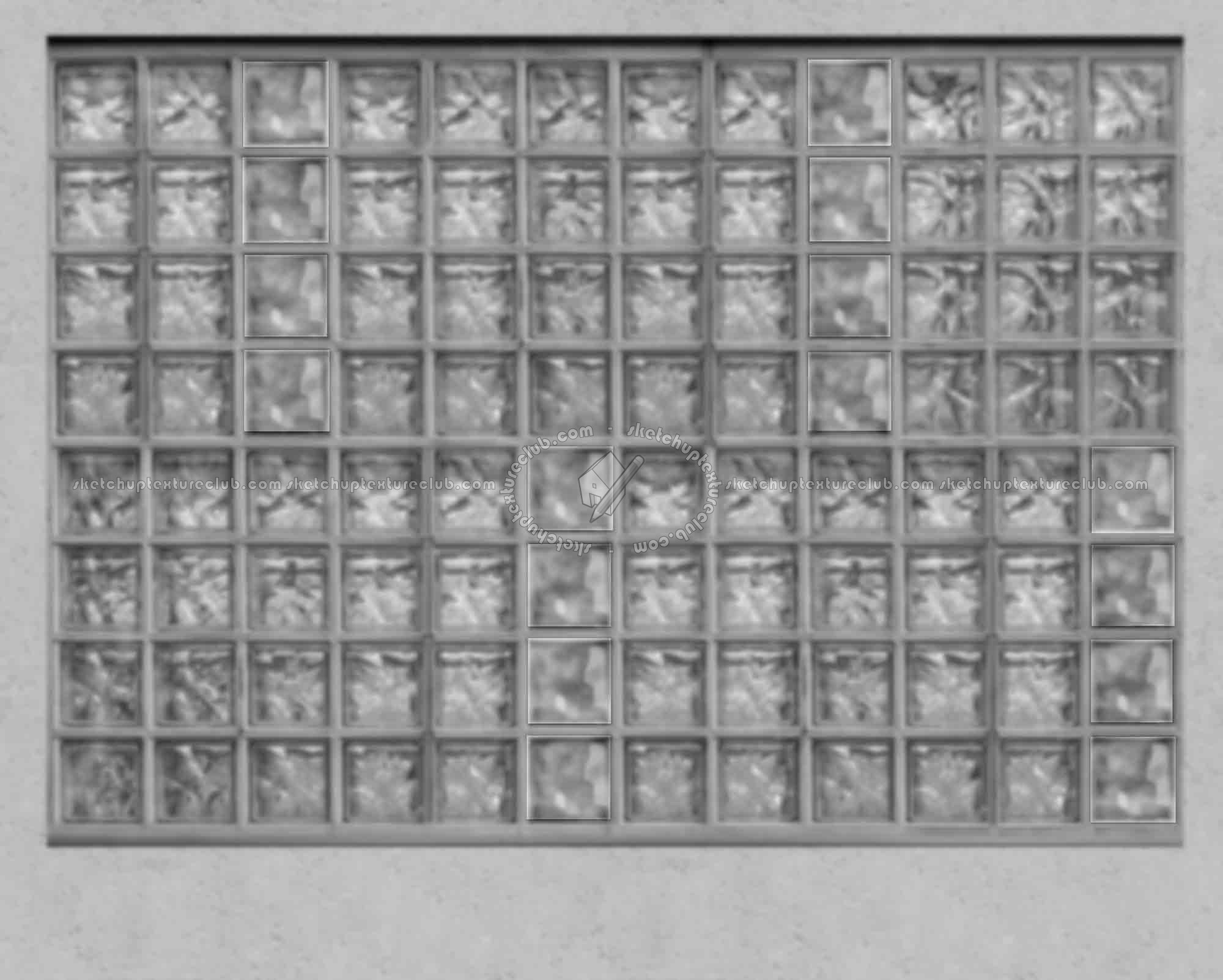 Textures   -   ARCHITECTURE   -   CONCRETE   -   Plates   -   Clean  - Concrete wall with blocks glass texture seamless 19020 - Displacement