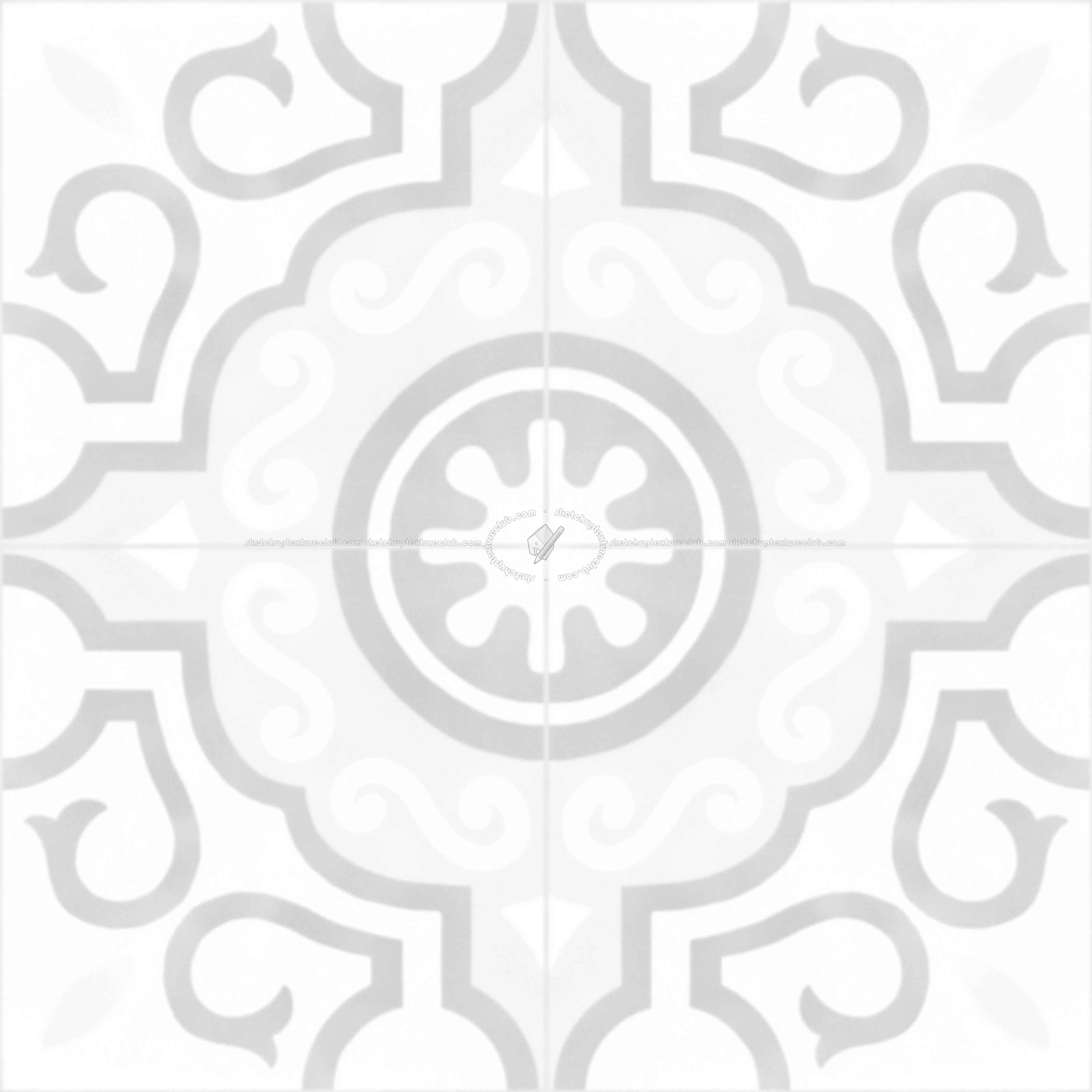 Textures - ARCHITECTURE - TILES INTERIOR - Cement - Encaustic - Cement - cementine tiles Pbr texture seamless 22107 - Ambient occlusion