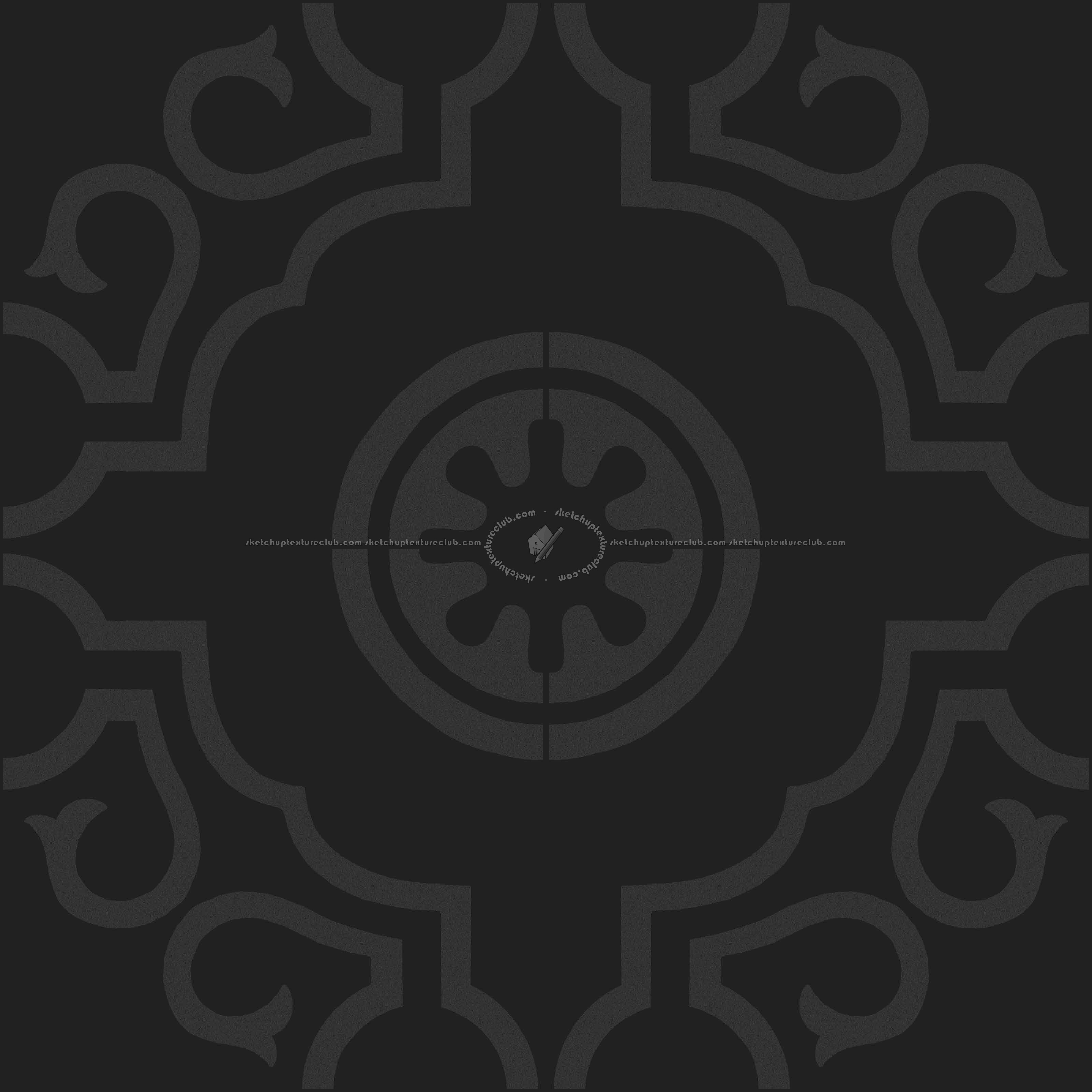 Textures - ARCHITECTURE - TILES INTERIOR - Cement - Encaustic - Cement - cementine tiles Pbr texture seamless 22107 - Specular