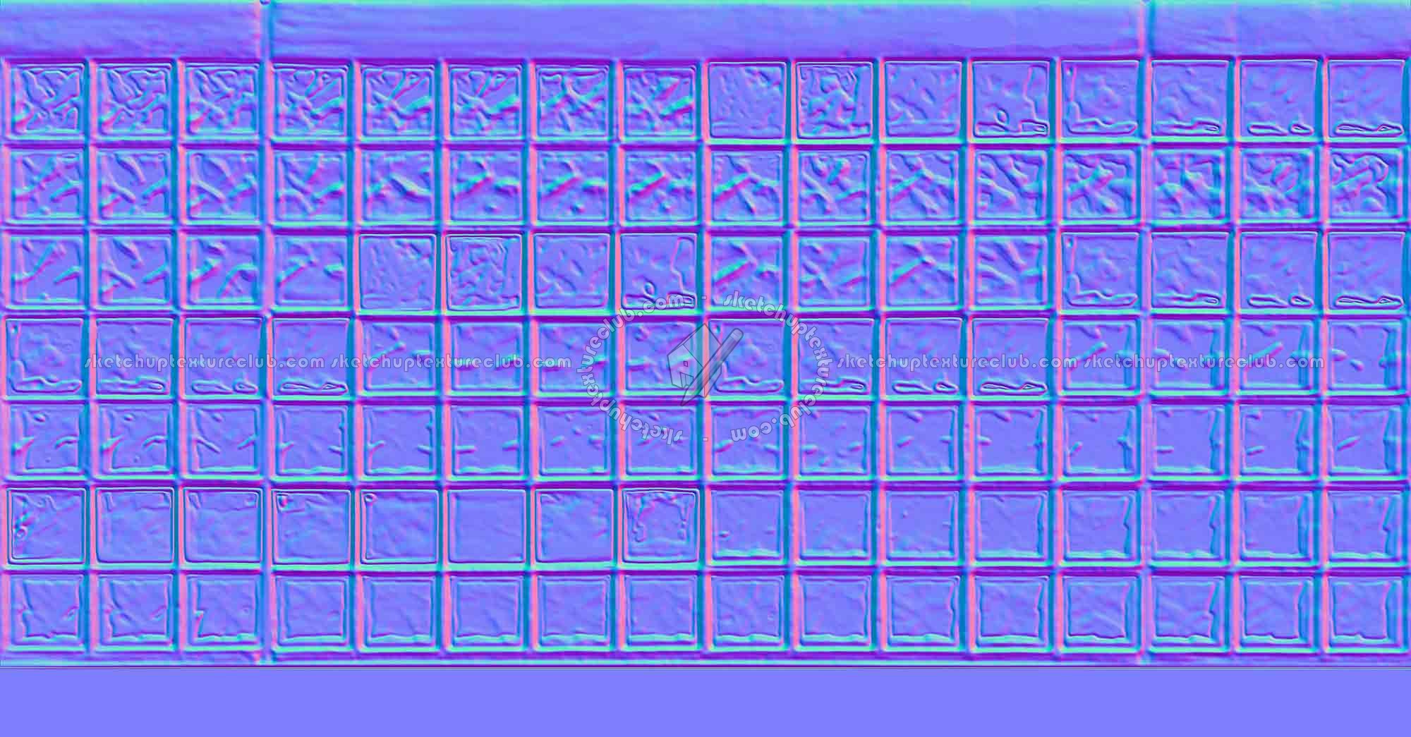 Textures   -   ARCHITECTURE   -   CONCRETE   -   Plates   -   Clean  - Concrete wall with blocks glass texture seamless 19021 - Normal