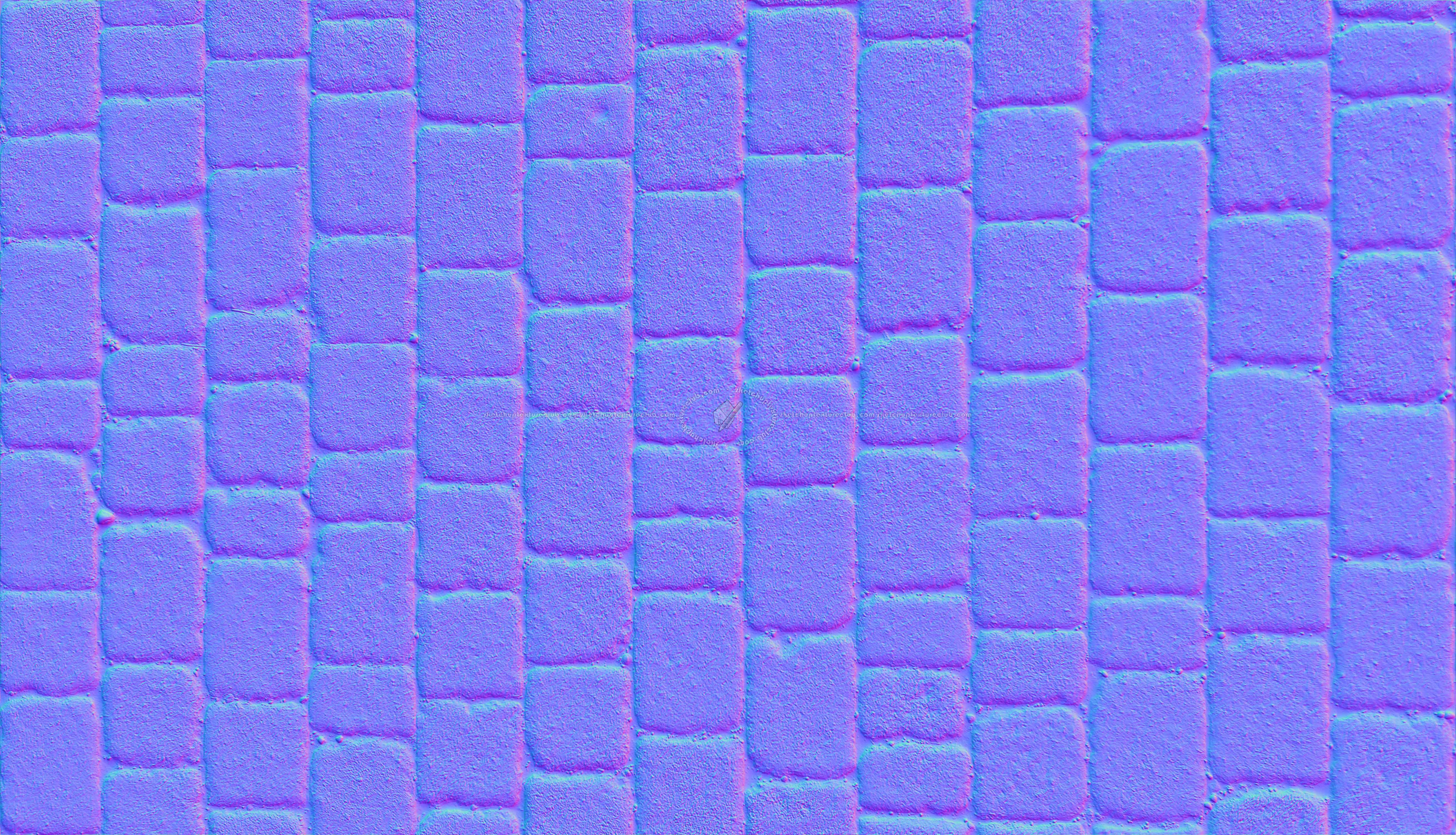 Textures   -   ARCHITECTURE   -   ROADS   -   Paving streets   -   Cobblestone  - Street paving cobblestone texture seamless 18097 - Normal