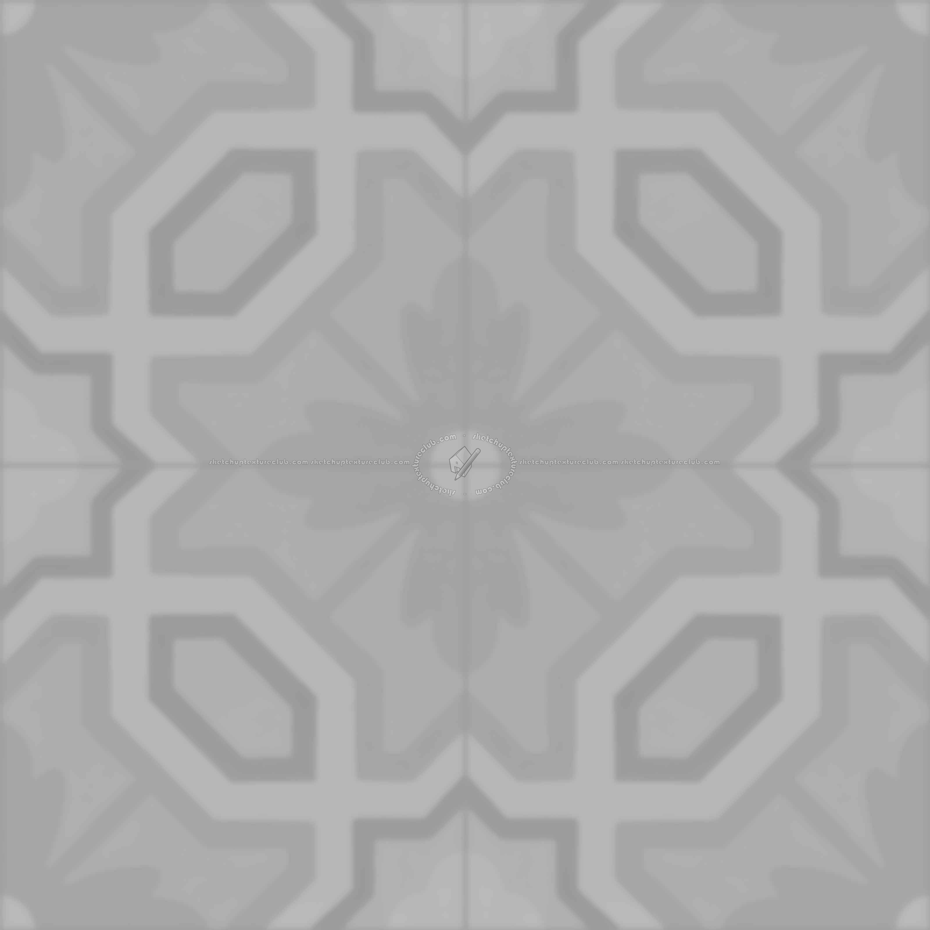 Textures   -   ARCHITECTURE   -   TILES INTERIOR   -   Cement - Encaustic   -   Cement  - cementine tiles Pbr texture seamless 22110 - Displacement