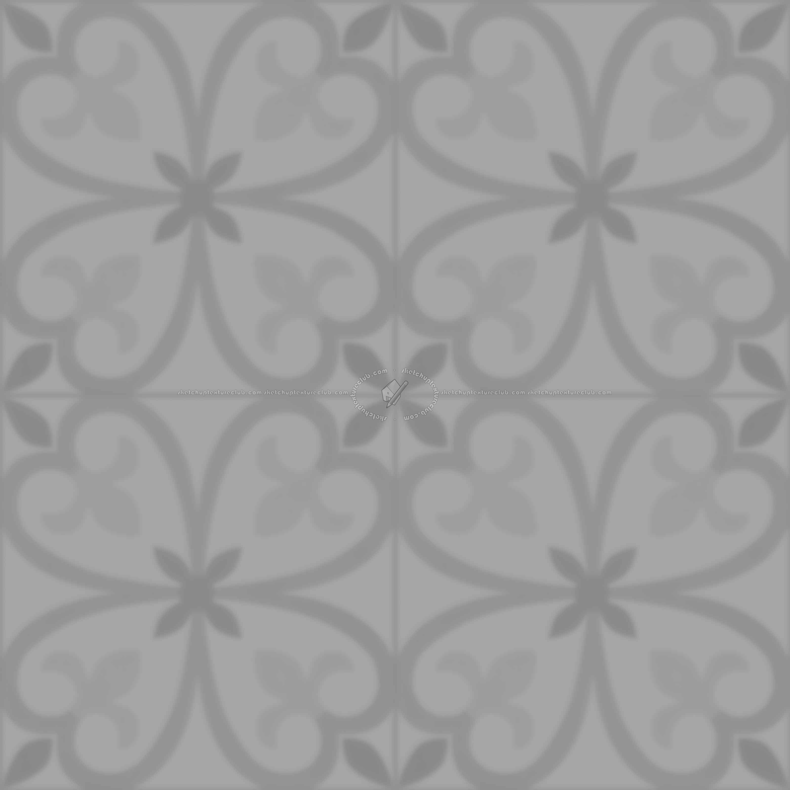 Textures - ARCHITECTURE - TILES INTERIOR - Cement - Encaustic - Cement - cementine tiles Pbr texture seamless 22111 - Displacement