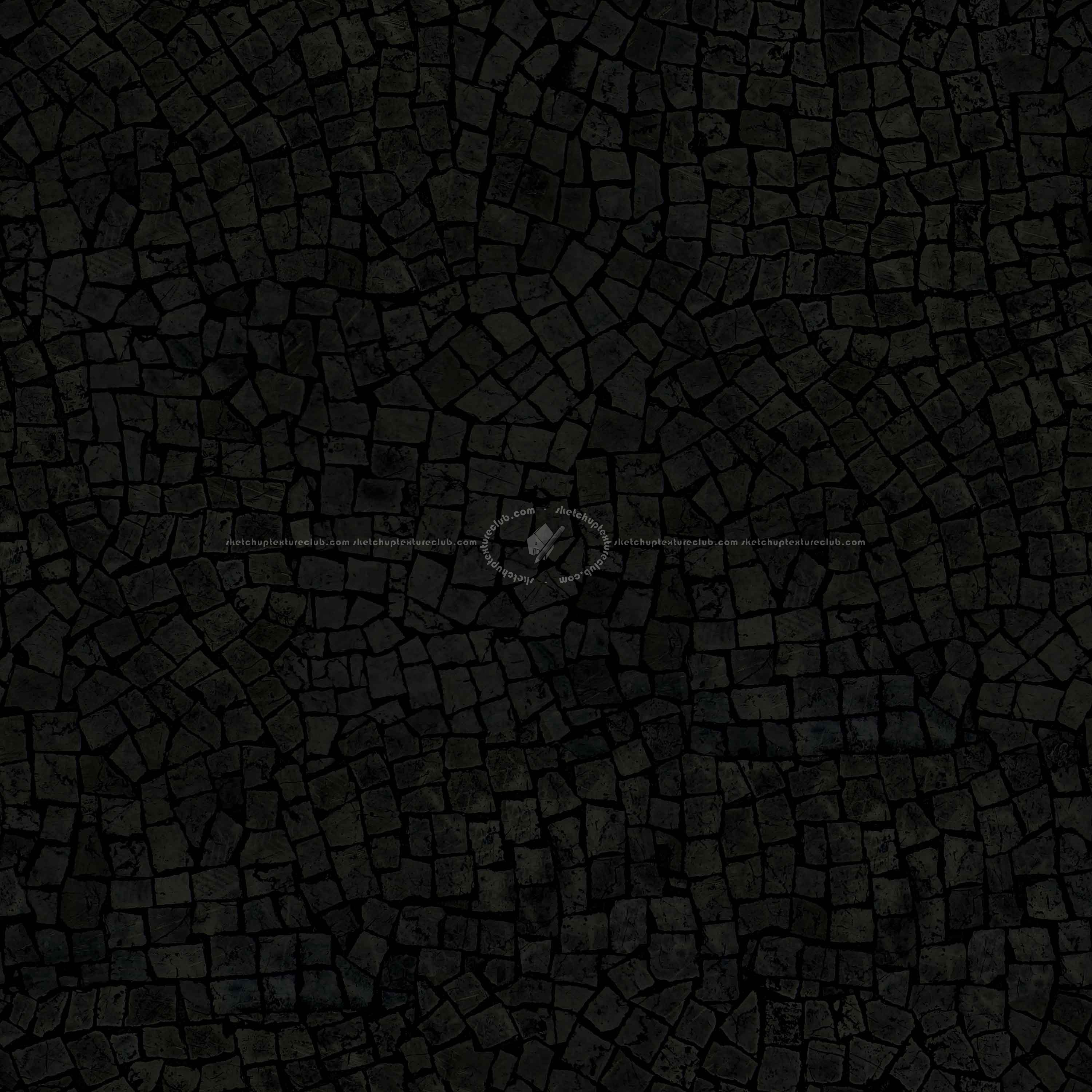 Textures   -   ARCHITECTURE   -   ROADS   -   Paving streets   -   Cobblestone  - Marble paving cobblestone texture seamless 19809 - Specular