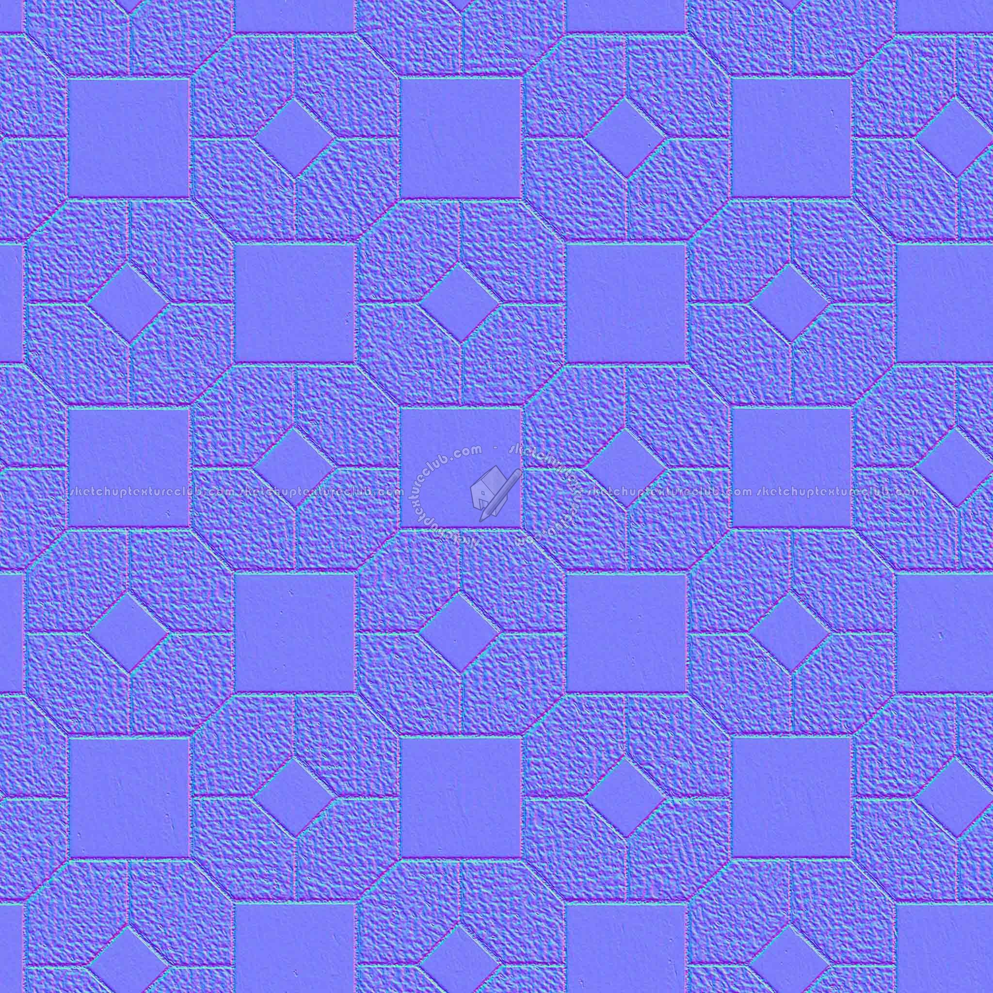 Textures   -   ARCHITECTURE   -   PAVING OUTDOOR   -   Pavers stone   -   Blocks mixed  - Pavers stone mixed size texture seamless 06205 - Normal