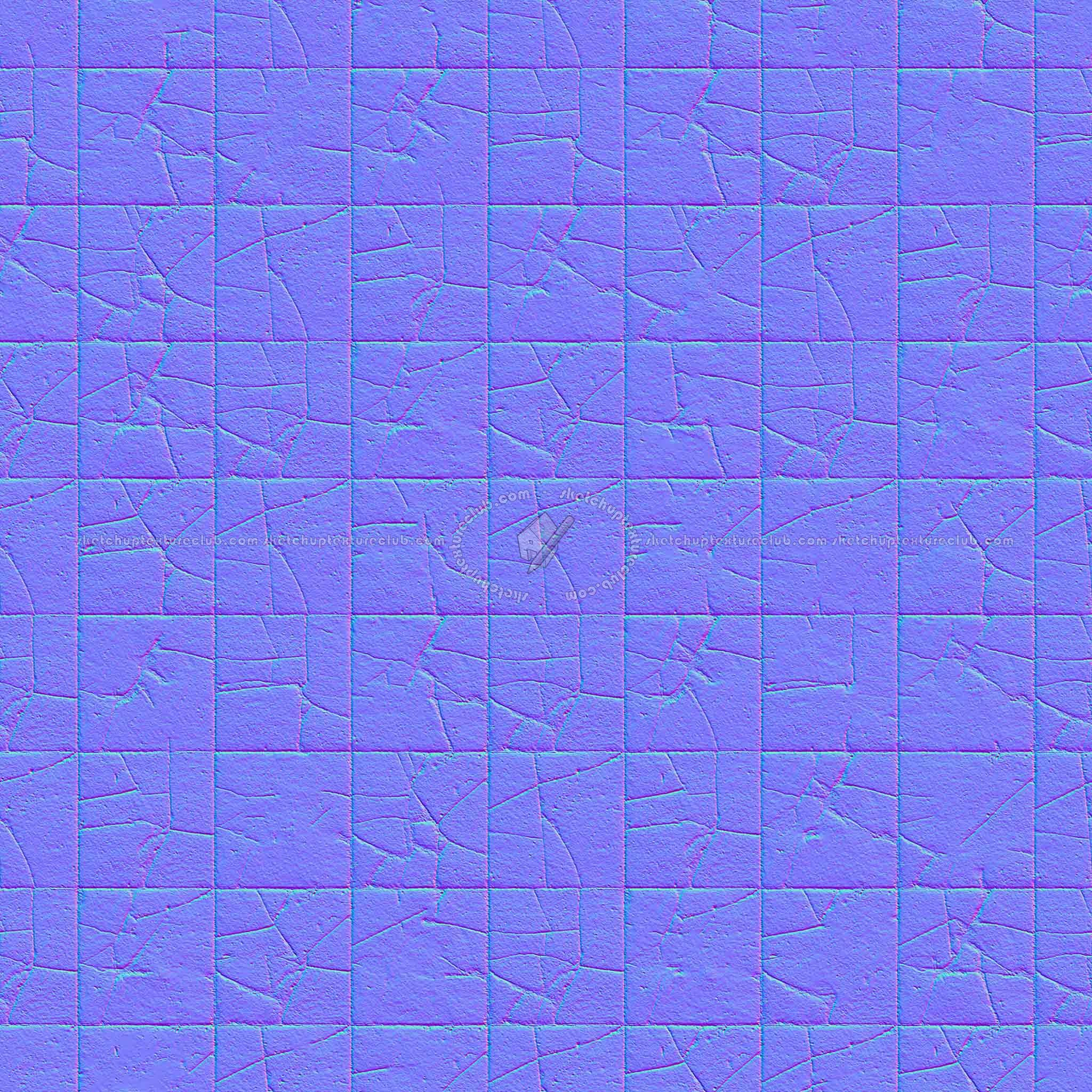 Textures   -   ARCHITECTURE   -   PAVING OUTDOOR   -   Concrete   -   Blocks damaged  - Concrete paving outdoor damaged texture seamless 05491 - Normal