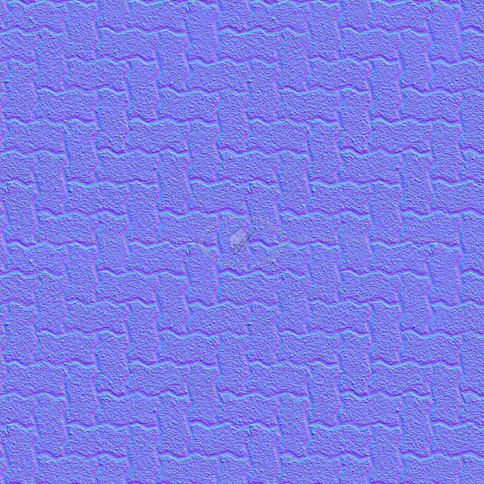 Textures   -   ARCHITECTURE   -   PAVING OUTDOOR   -   Concrete   -   Herringbone  - Concrete paving herringbone outdoor texture seamless 05801 - Normal