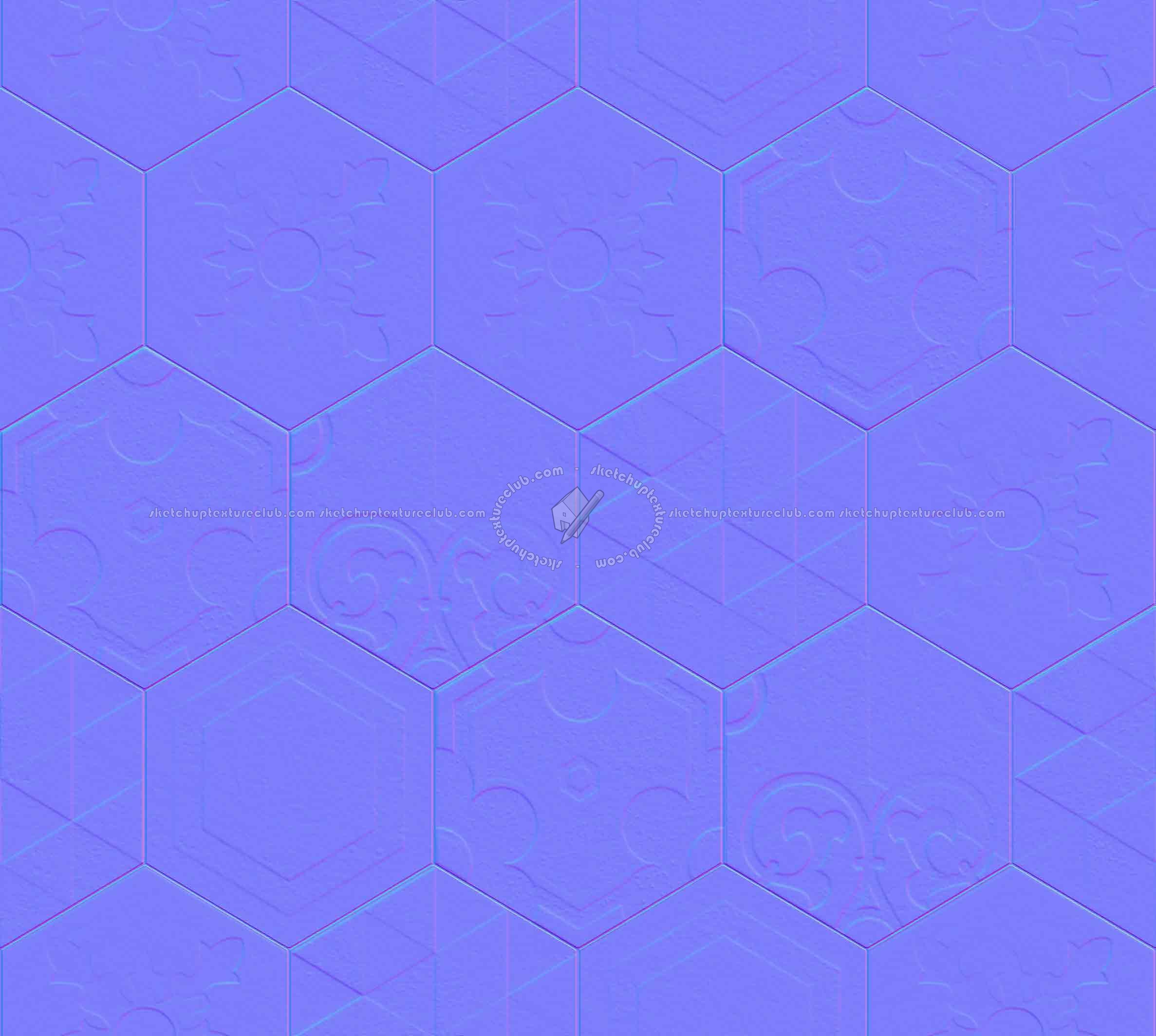 Textures   -   ARCHITECTURE   -   TILES INTERIOR   -   Hexagonal mixed  - Hexagonal tile texture seamless 16876 - Normal