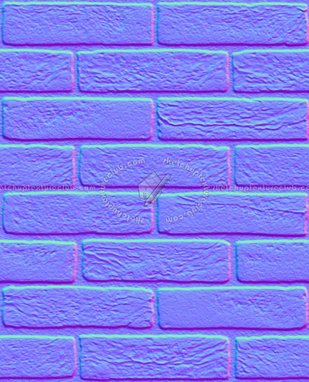 Textures   -   ARCHITECTURE   -   BRICKS   -   Colored Bricks   -   Rustic  - Texture colored bricks rustic seamless 00012 - Normal