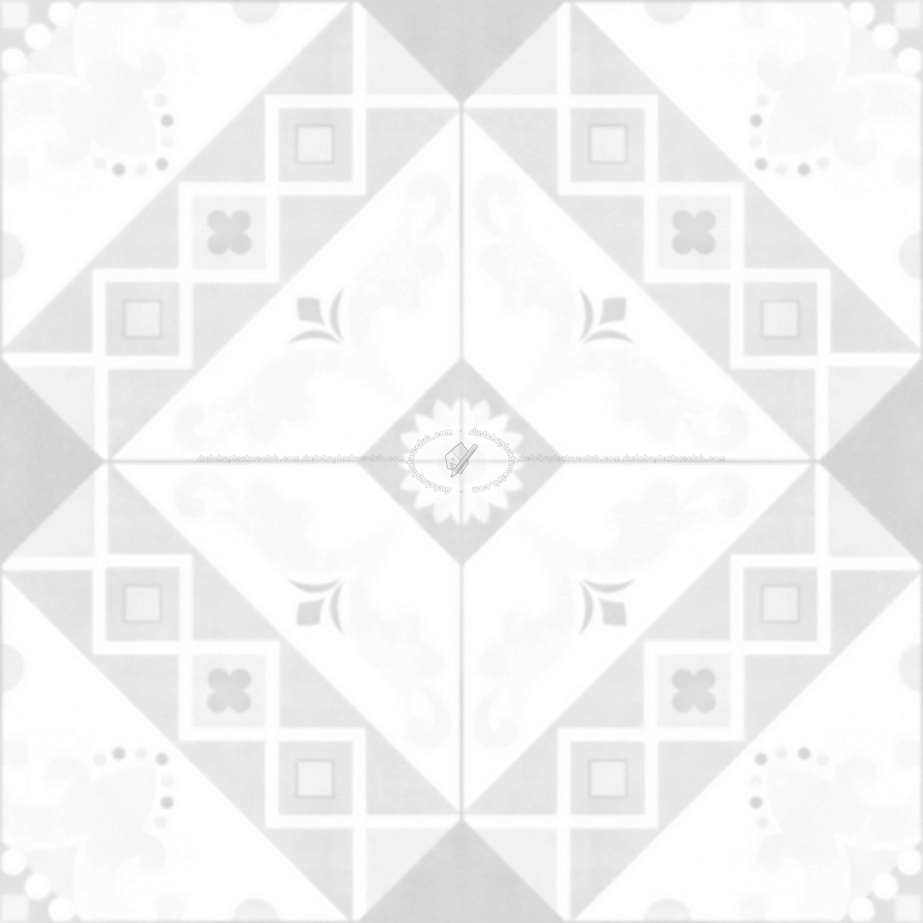 Textures - ARCHITECTURE - TILES INTERIOR - Cement - Encaustic - Cement - cementine tiles Pbr texture seamless 22113 - Ambient occlusion