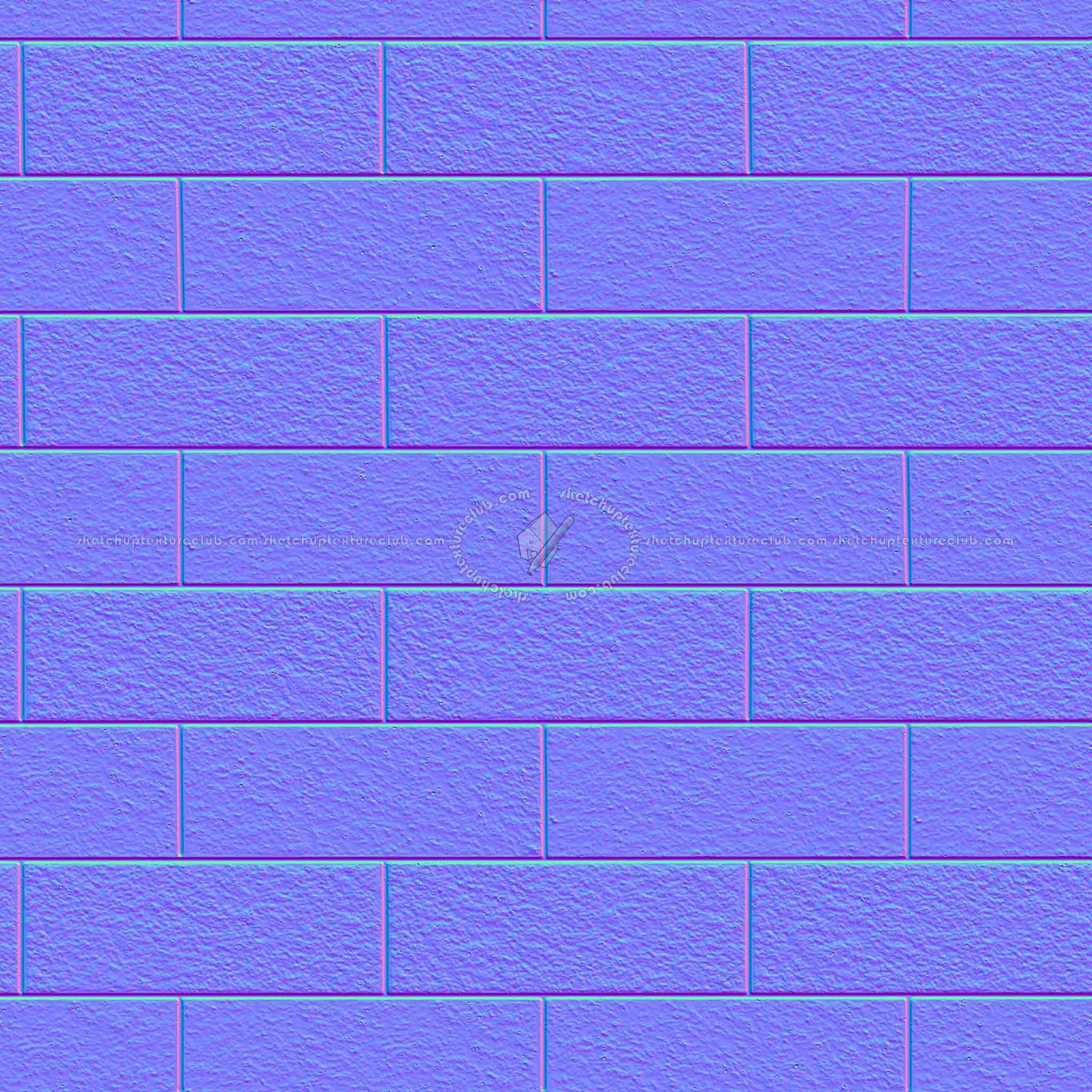 Textures   -   ARCHITECTURE   -   CONCRETE   -   Plates   -   Clean  - Cinder block cladding texture seamless 19678 - Normal