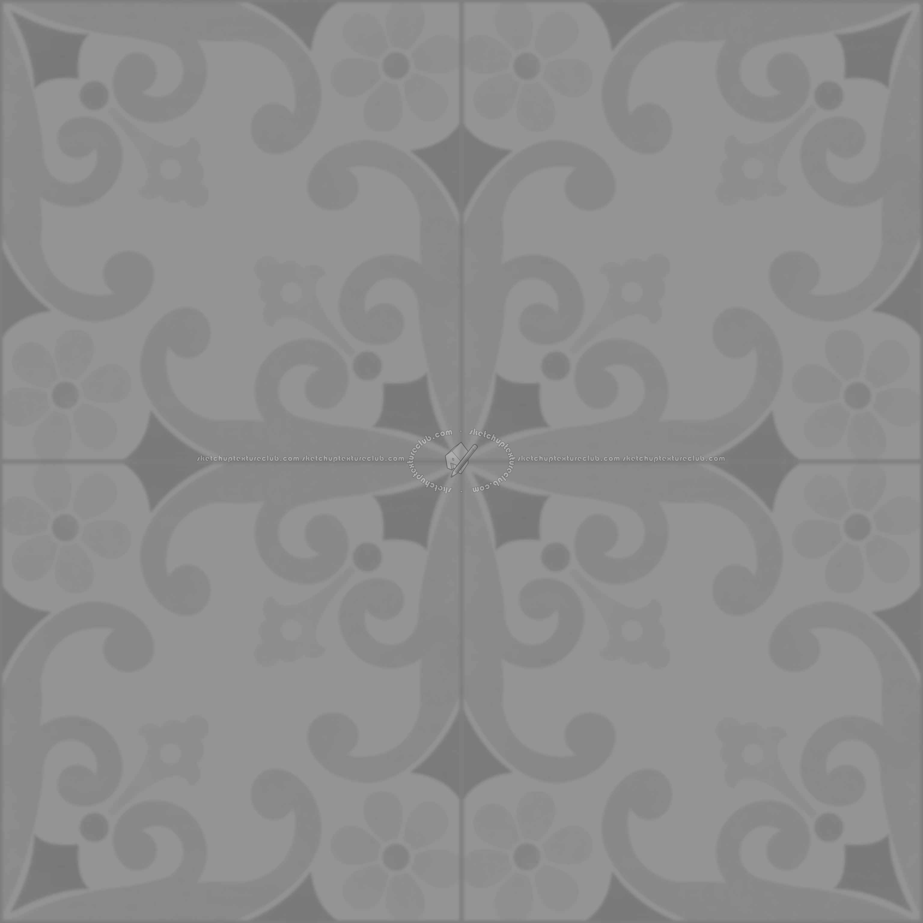 Textures   -   ARCHITECTURE   -   TILES INTERIOR   -   Cement - Encaustic   -   Cement  - cementine tiles Pbr texture seamless 22115 - Displacement
