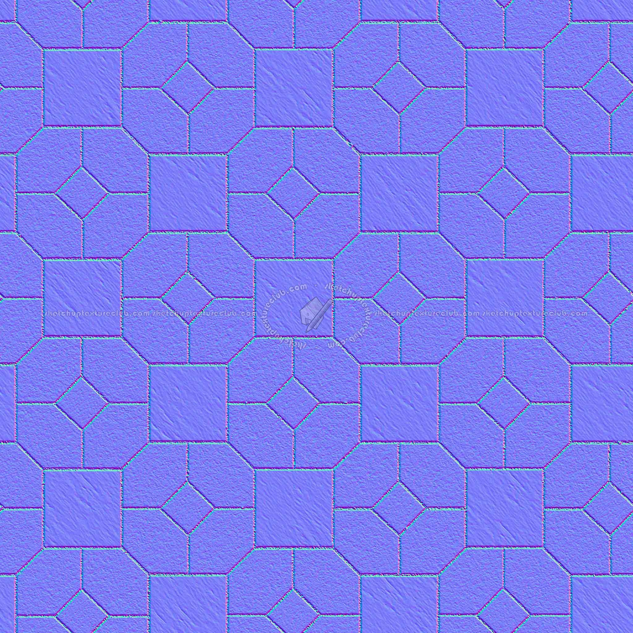 Textures   -   ARCHITECTURE   -   PAVING OUTDOOR   -   Pavers stone   -   Blocks mixed  - Pavers stone mixed size texture seamless 06208 - Normal