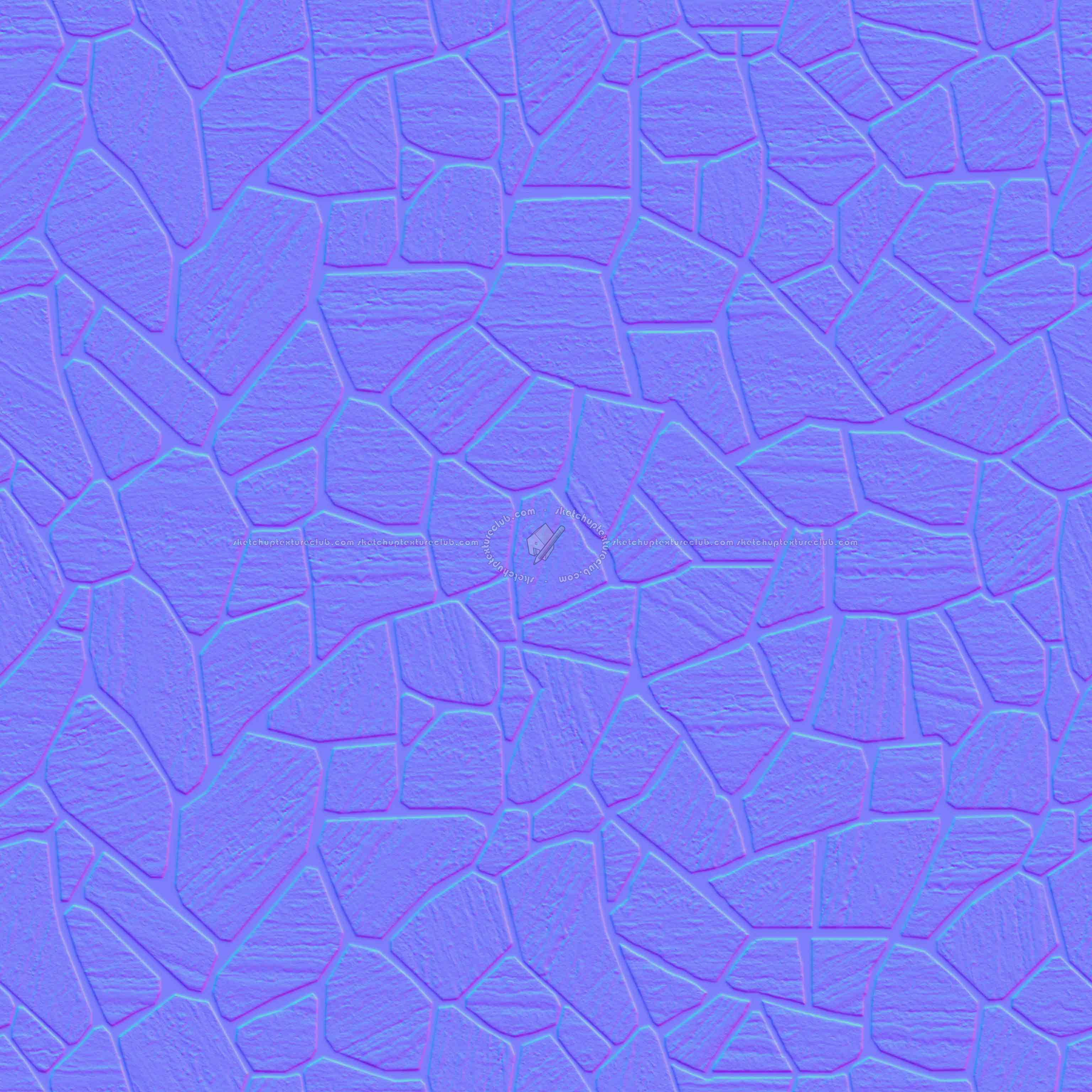 Textures - ARCHITECTURE - PAVING OUTDOOR - Flagstone - Travertine Flagstone PBR texture seamless 22660 - Normal