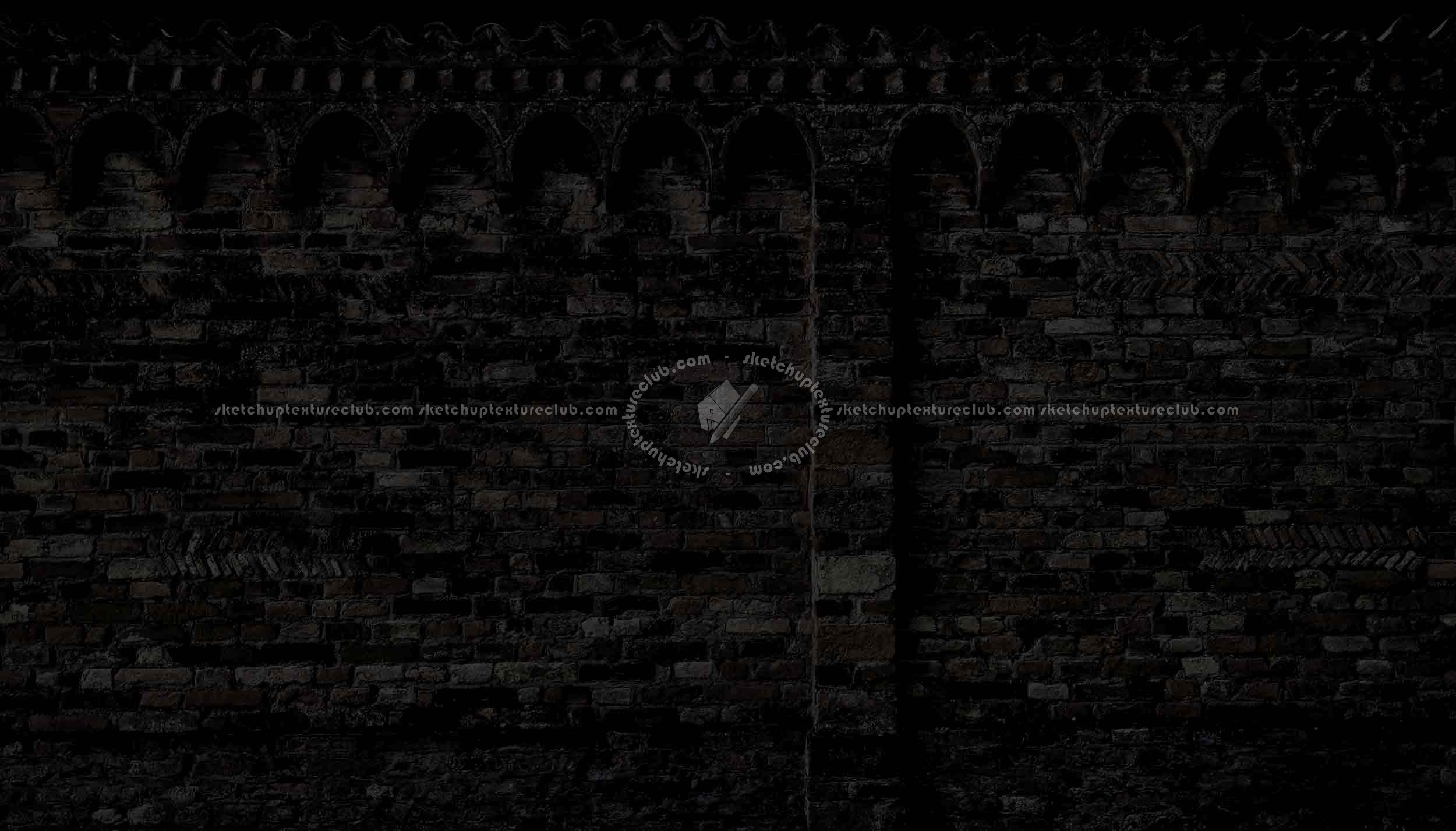 Textures   -   ARCHITECTURE   -   BRICKS   -   Old bricks  - Italy old fence bricks cut out texture horizontal seamless 18106 - Specular