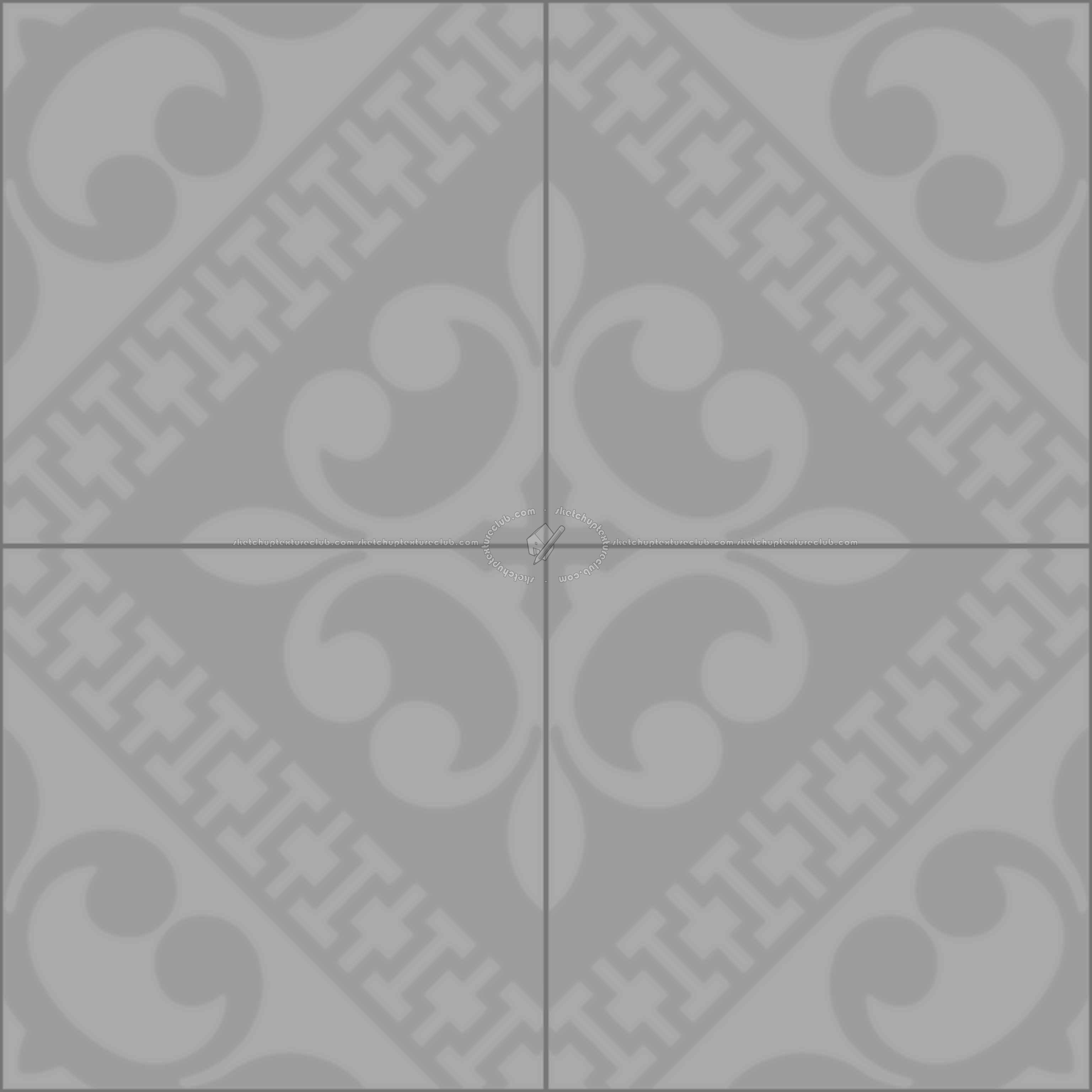 Textures   -   ARCHITECTURE   -   TILES INTERIOR   -   Cement - Encaustic   -   Cement  - cementine tiles Pbr texture seamless 22119 - Displacement